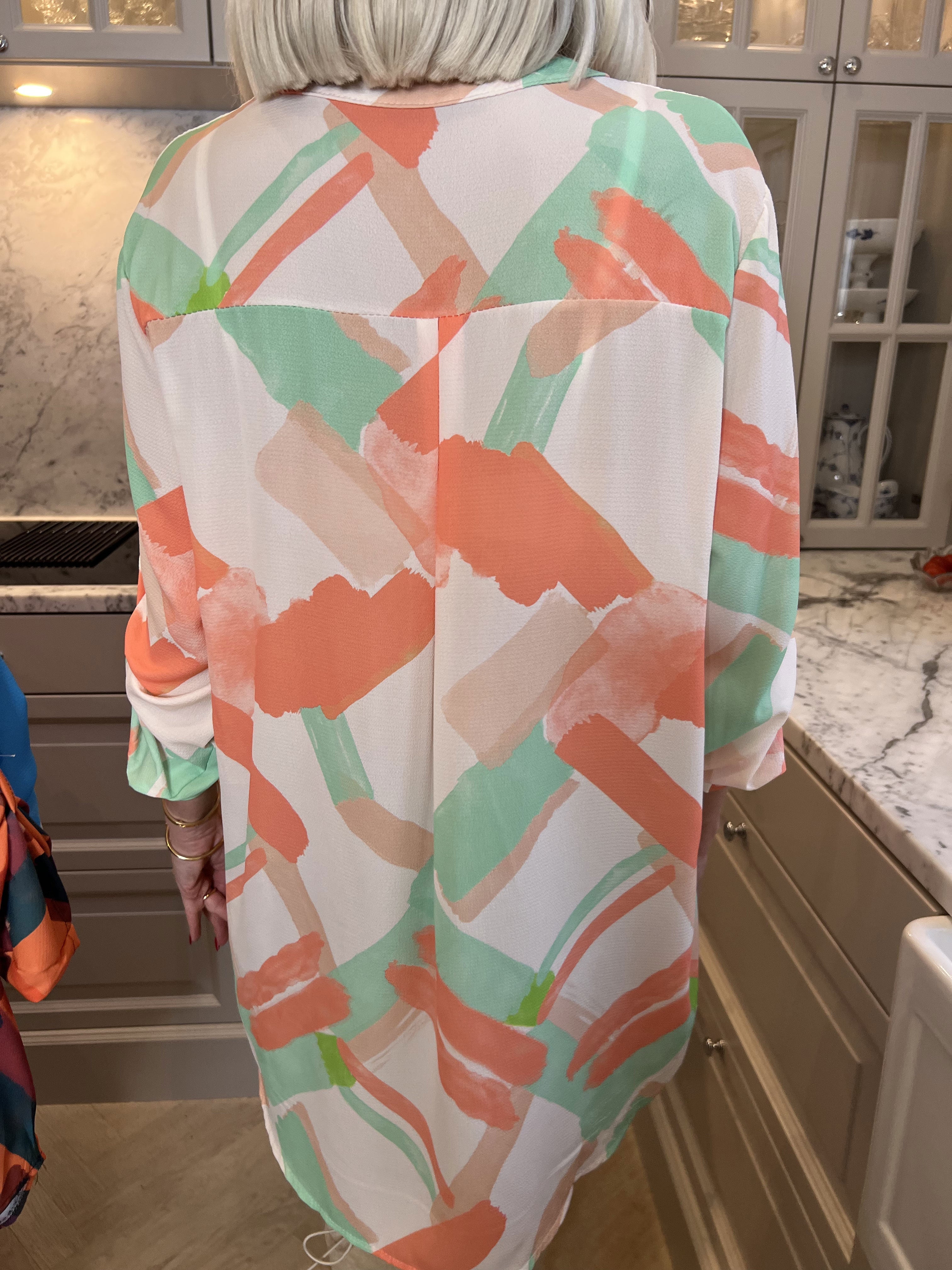 Vanesa Art - Mönstrad flerfärgad tunika