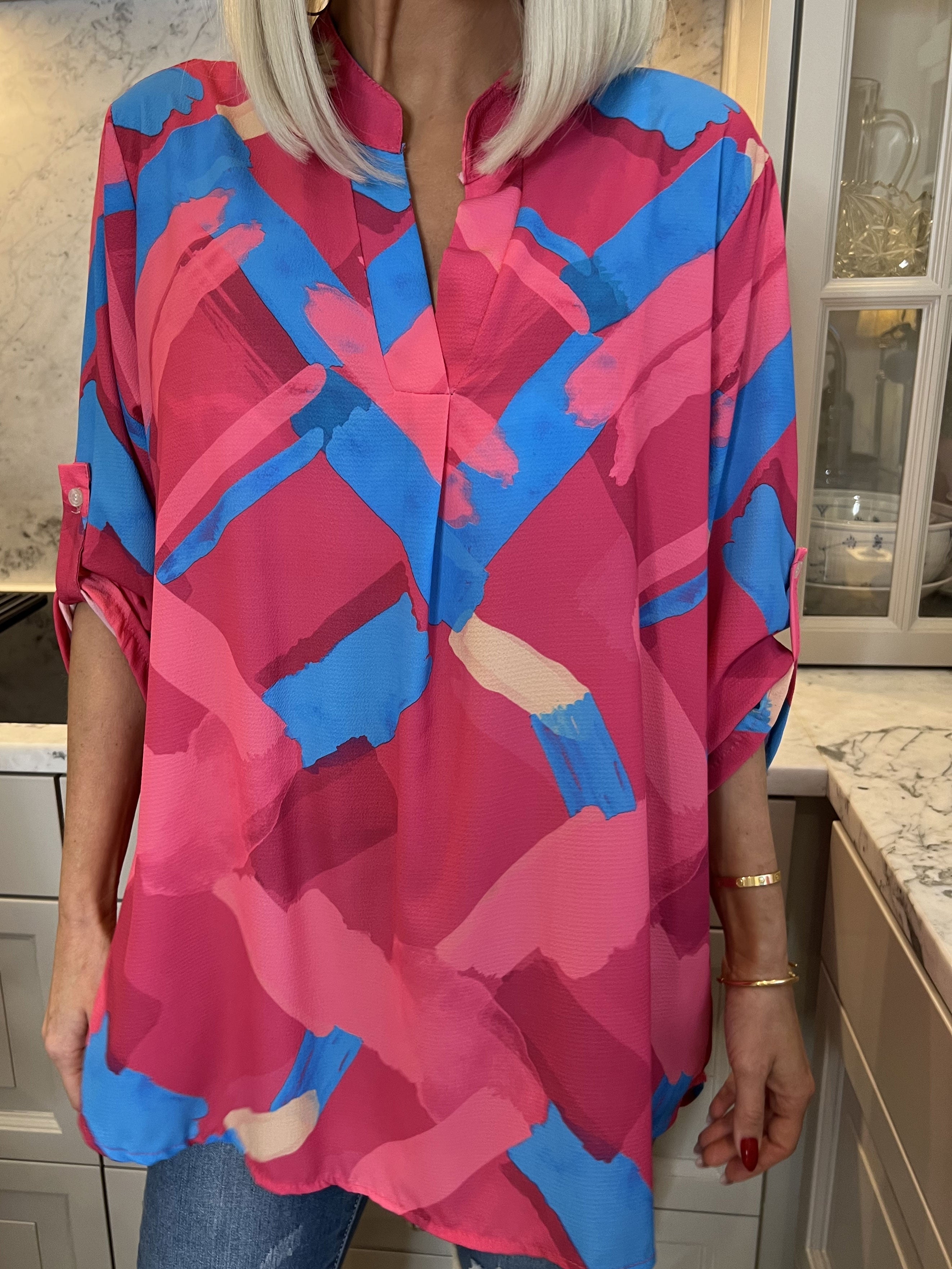 Vanesa Art - Mönstrad flerfärgad tunika