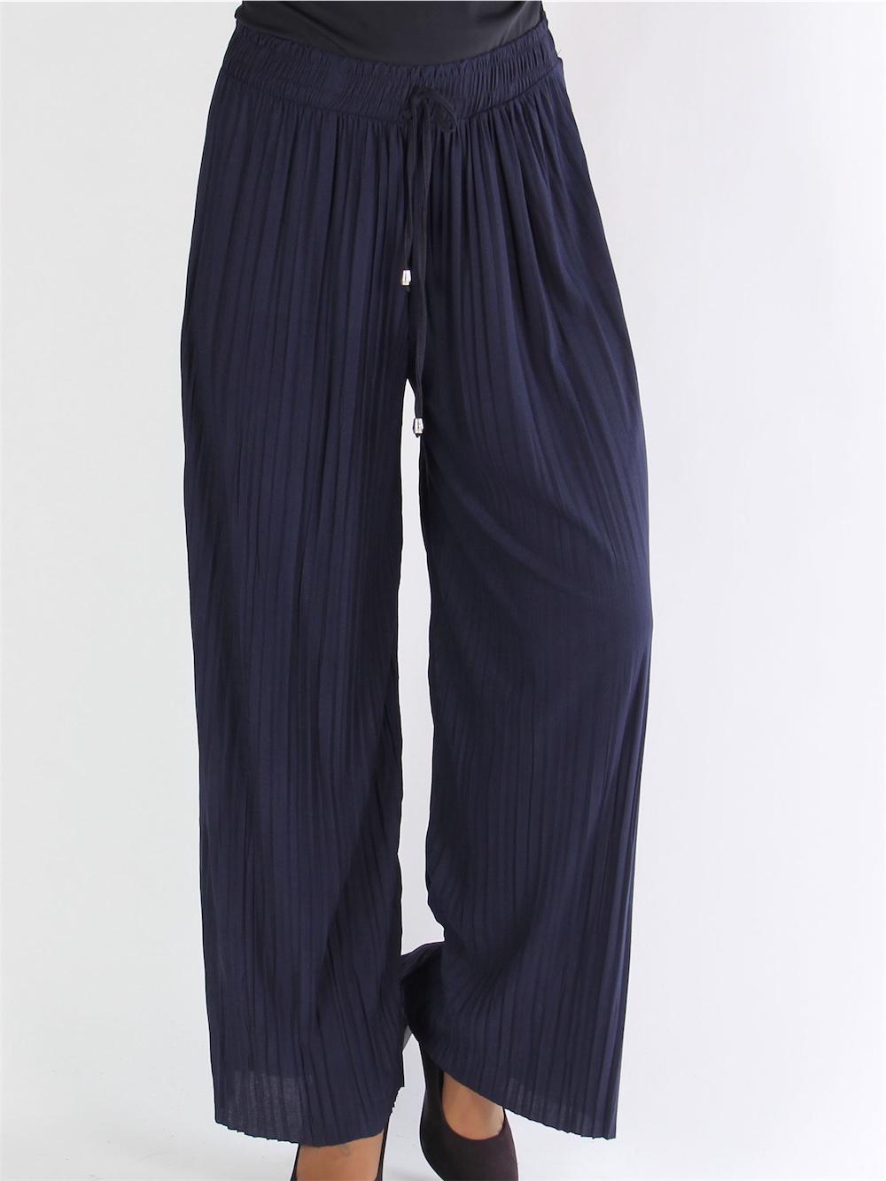 Kolkata - Svarta lösa byxor med veck