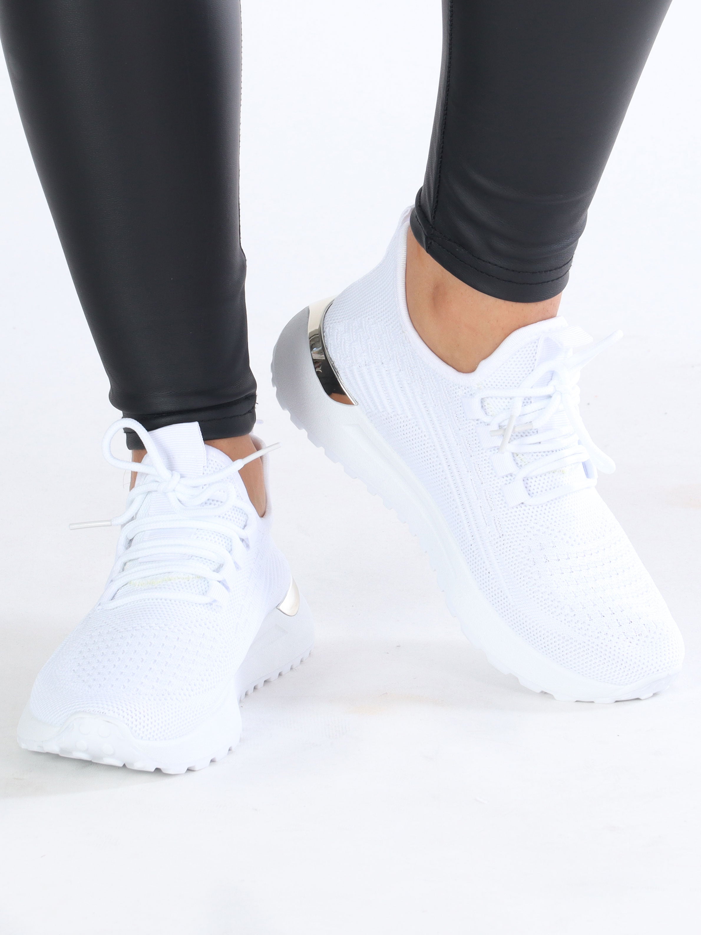 Arjana - Sock sneakers med vit sula