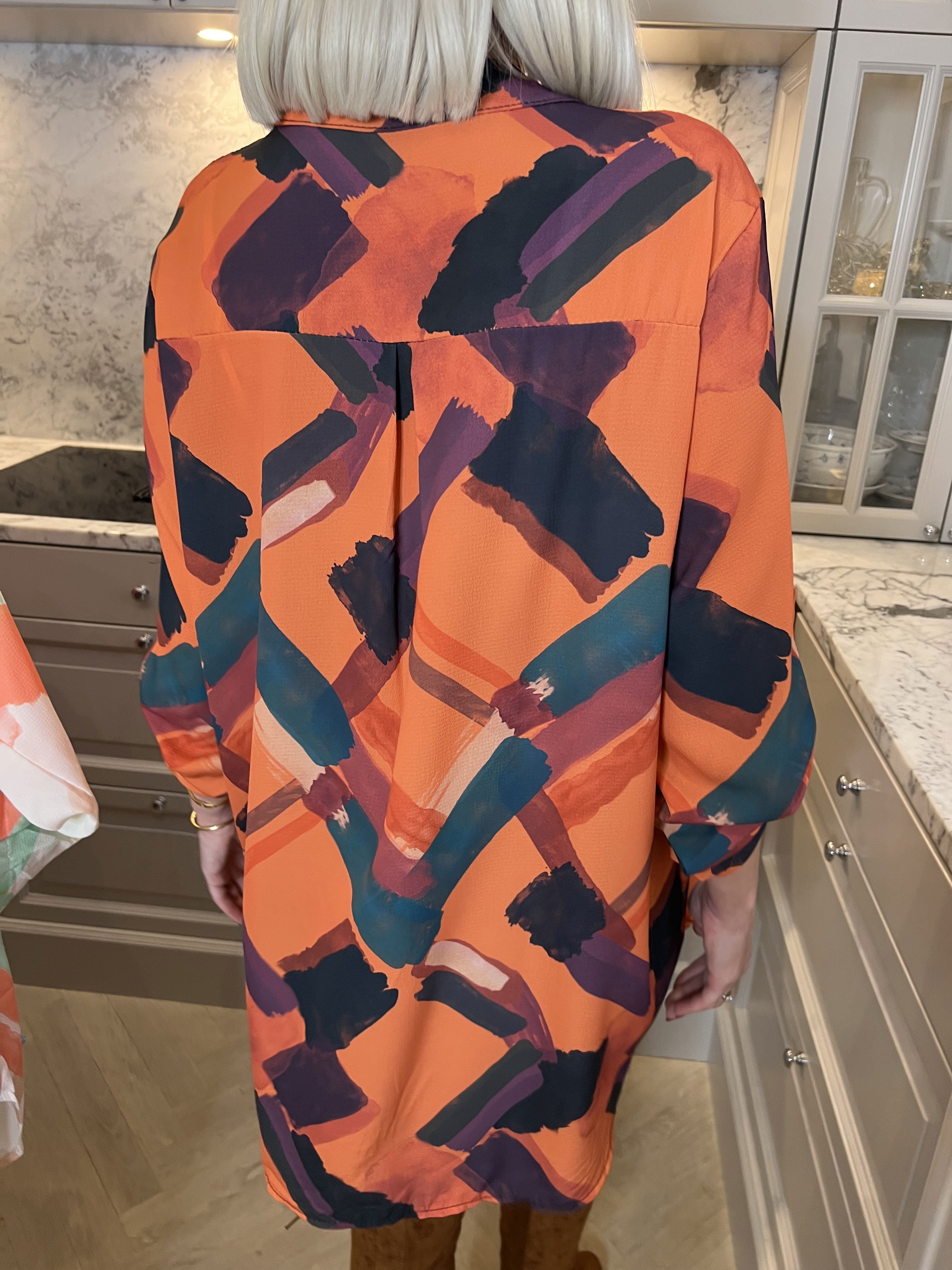 Vanesa Art - Mönstrad flerfärgad tunika