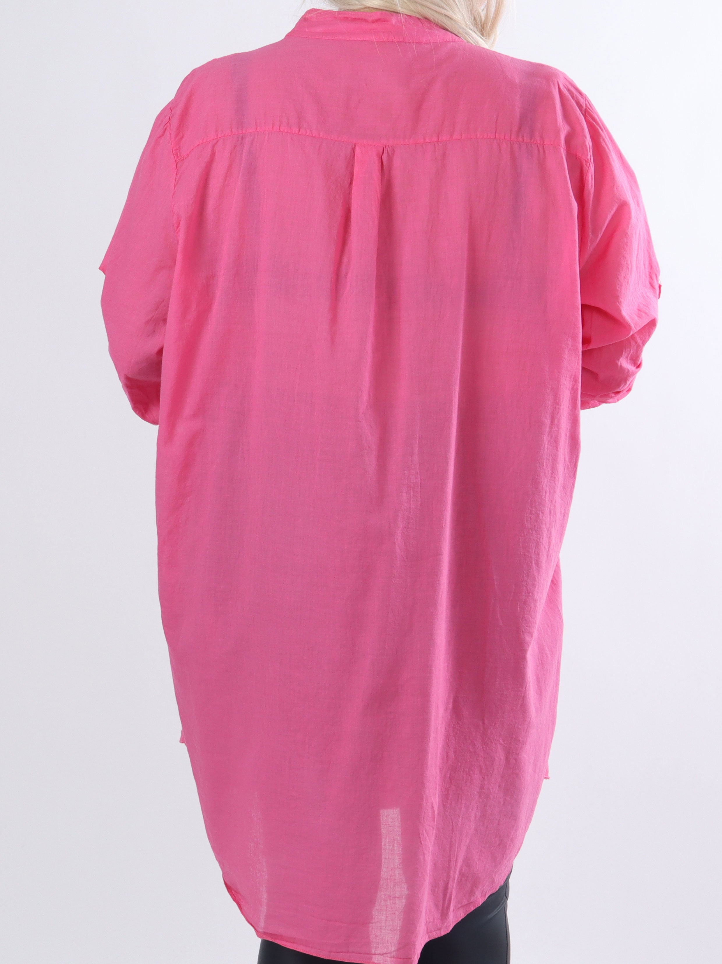 Berna Plain - Plus size skjorta med fickor