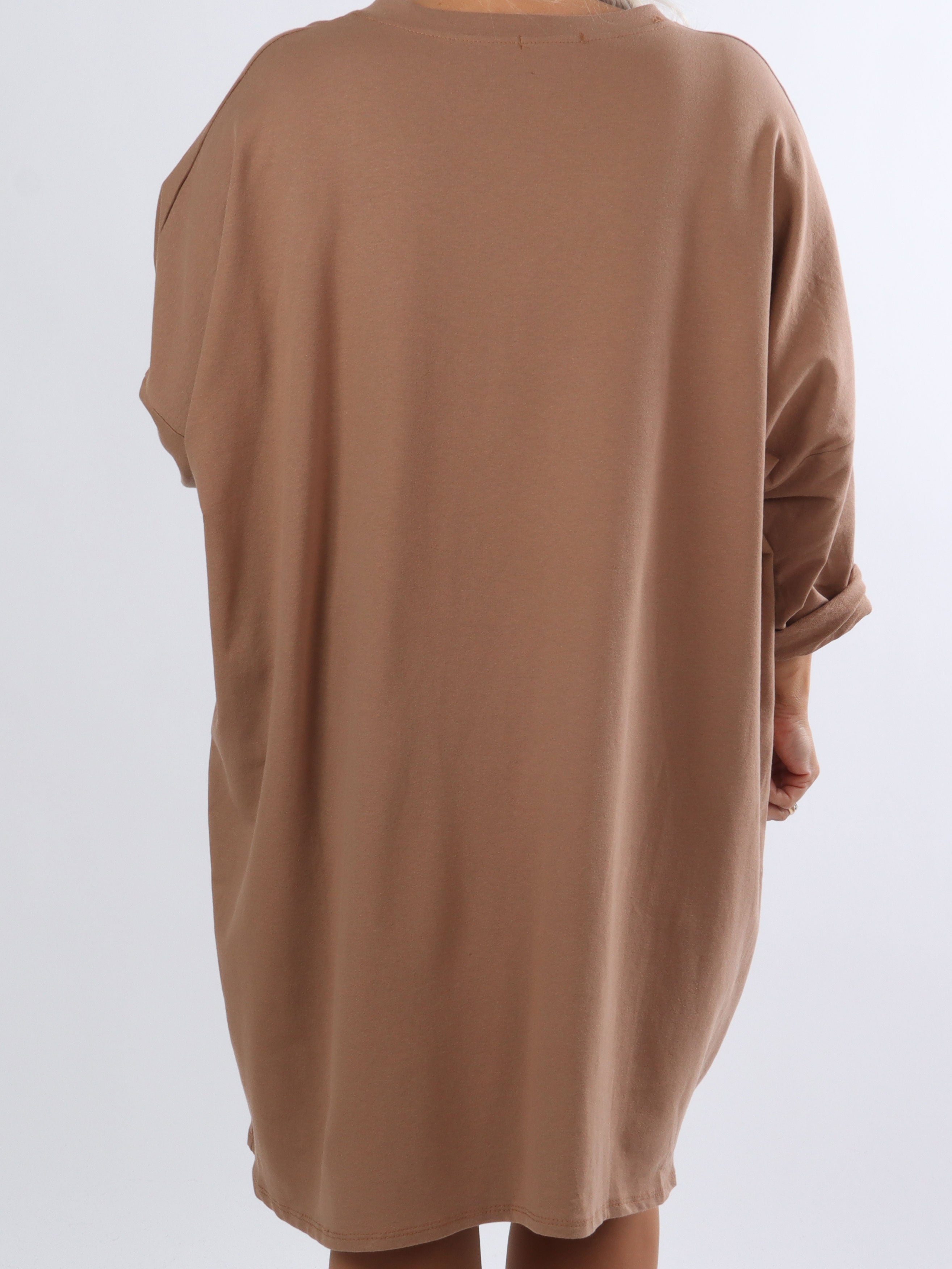 Liana - Plus size joggingklänning med guldtryck