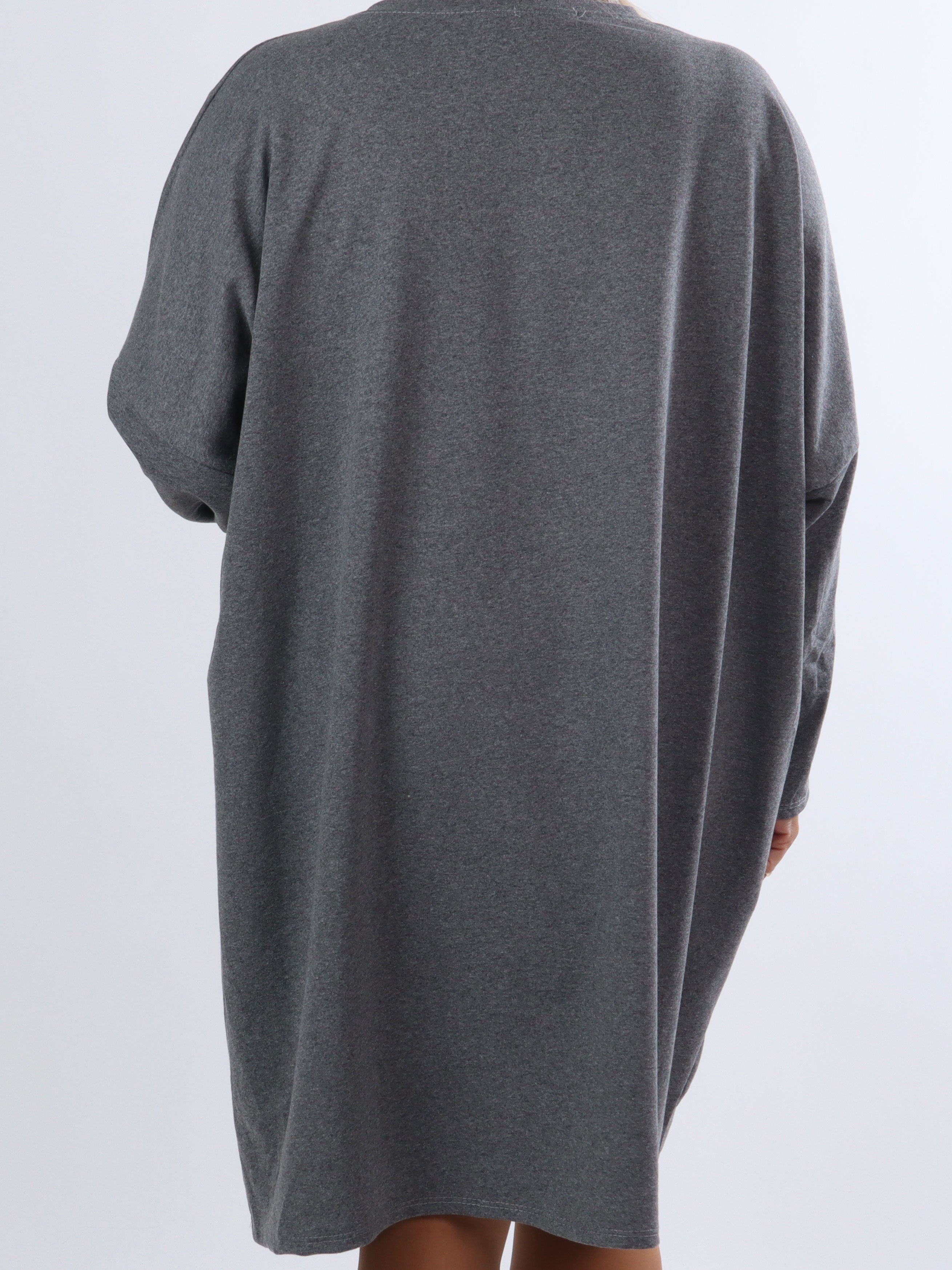 Liana - Plus size joggingklänning med guldtryck