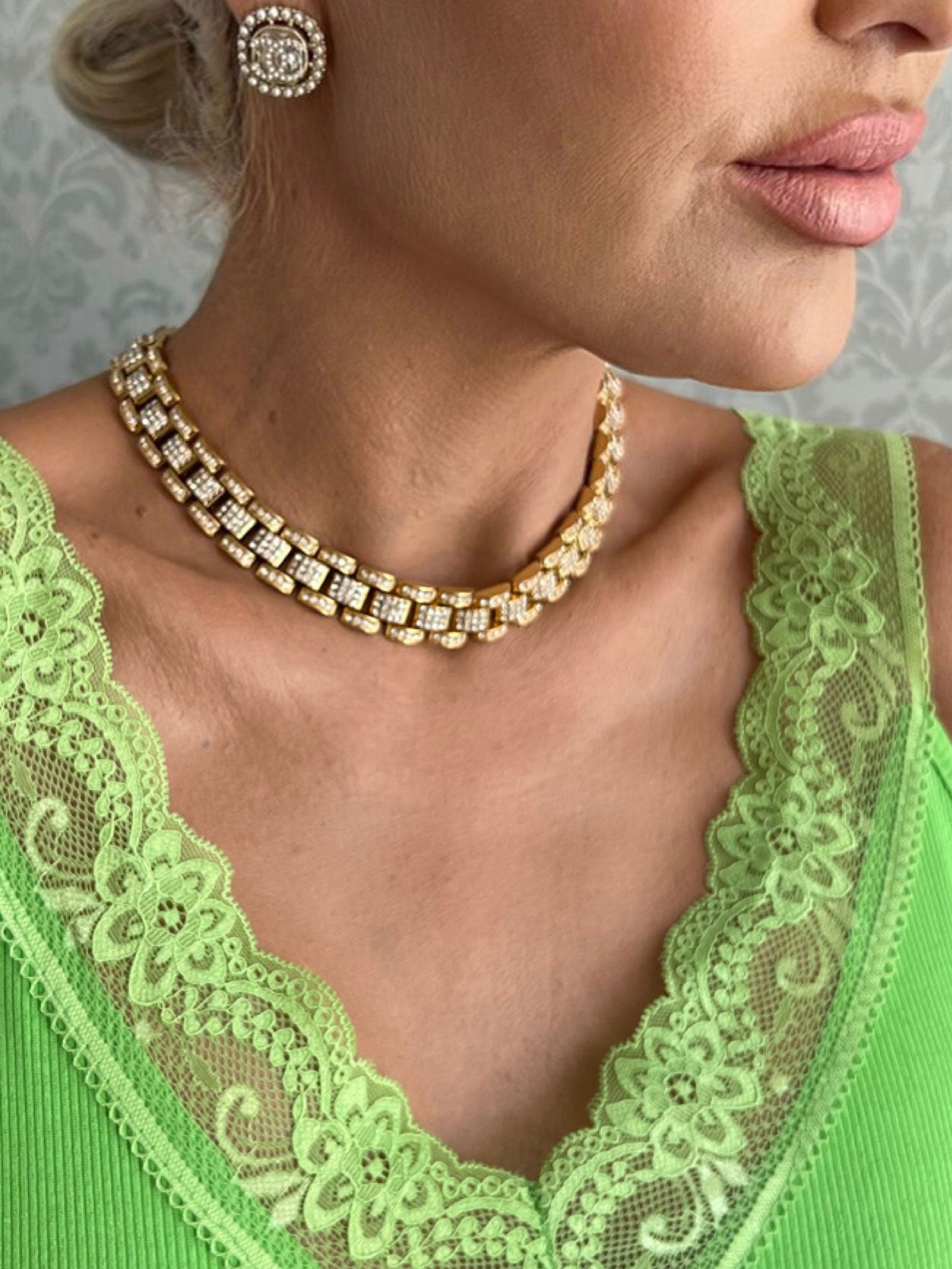 Aida - Bredt halsband med similisten