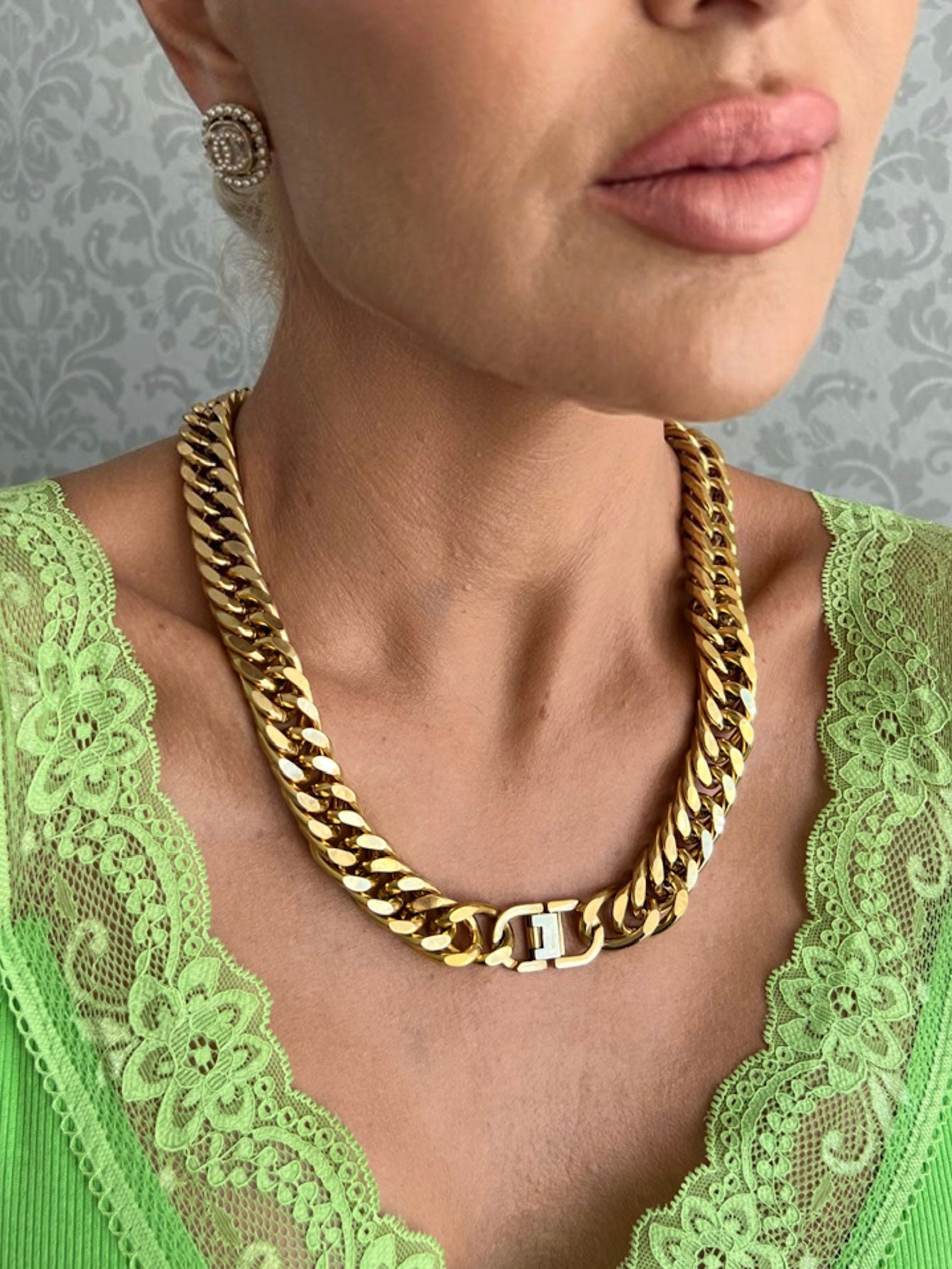 Dalilia - Guld bred pansarkedja