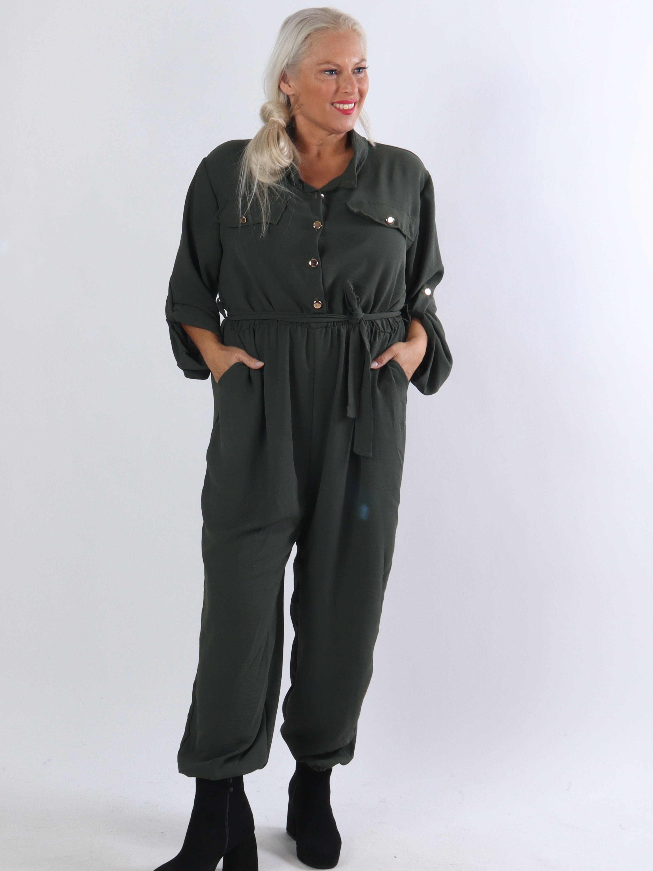 Malina Sleeve - Byxdräkt med guldknappar