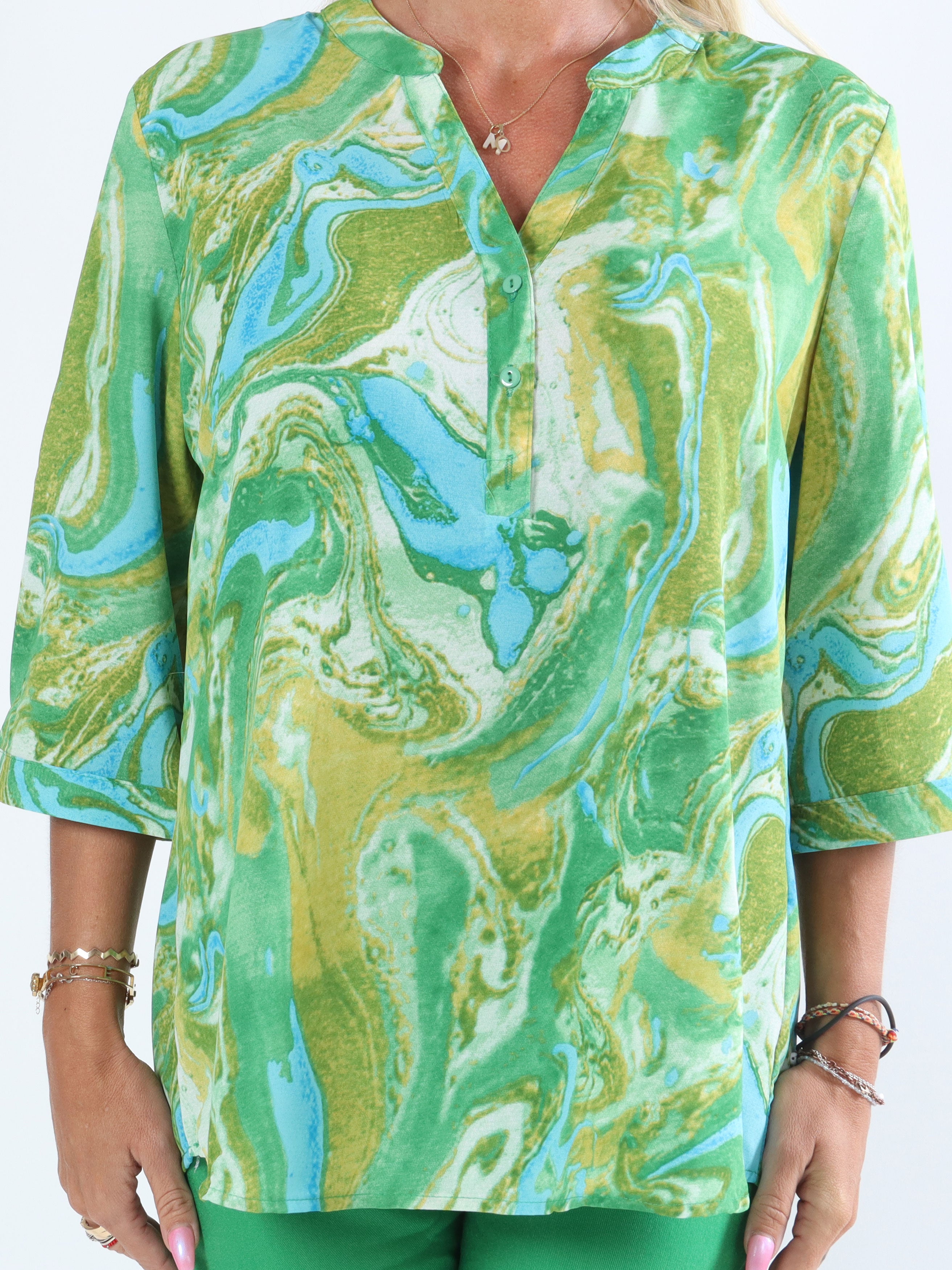 Elvi - Skjorta i coolt mönster med 3/4-ärmar