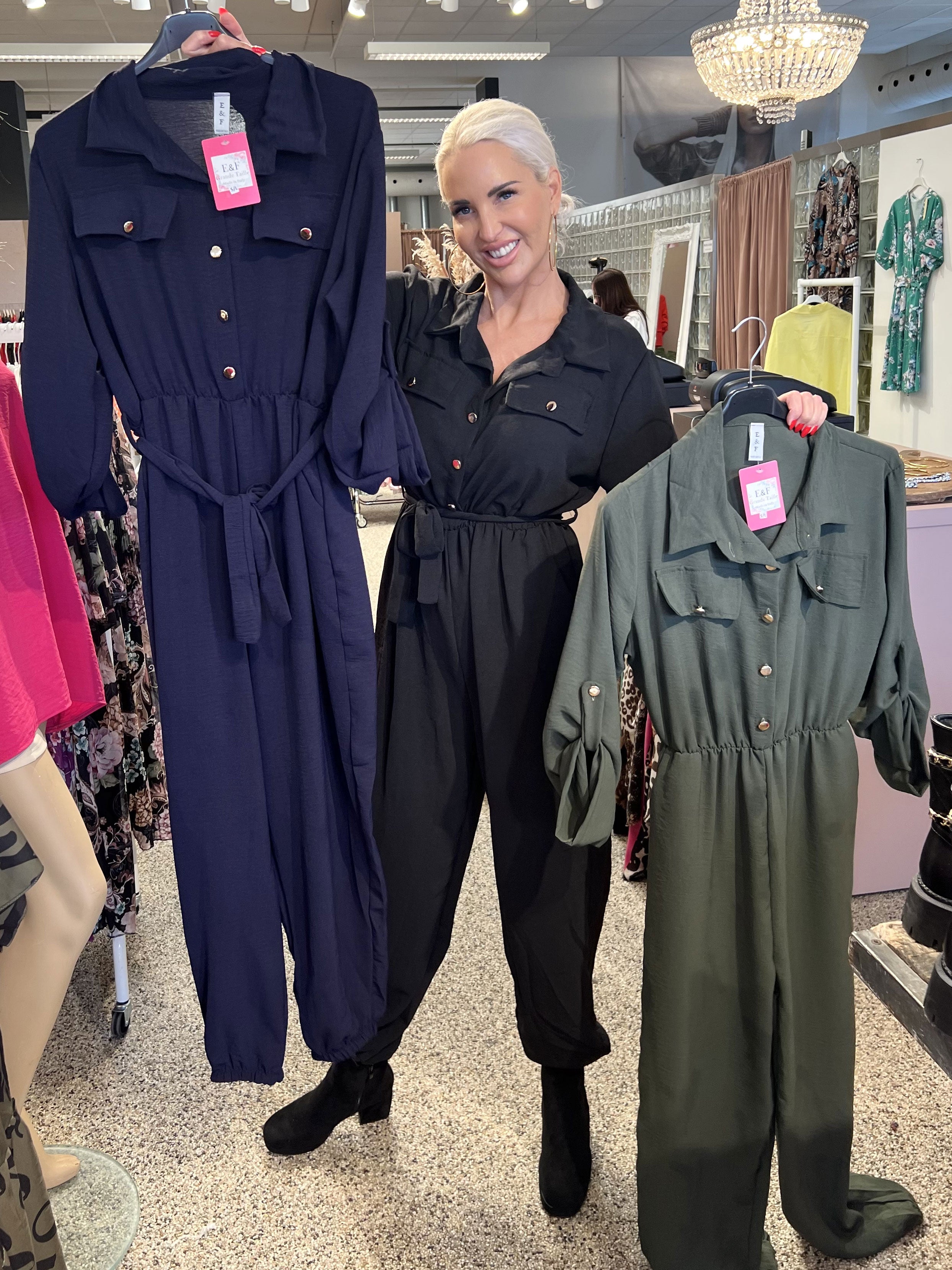 Malina Sleeve - Byxdräkt med guldknappar