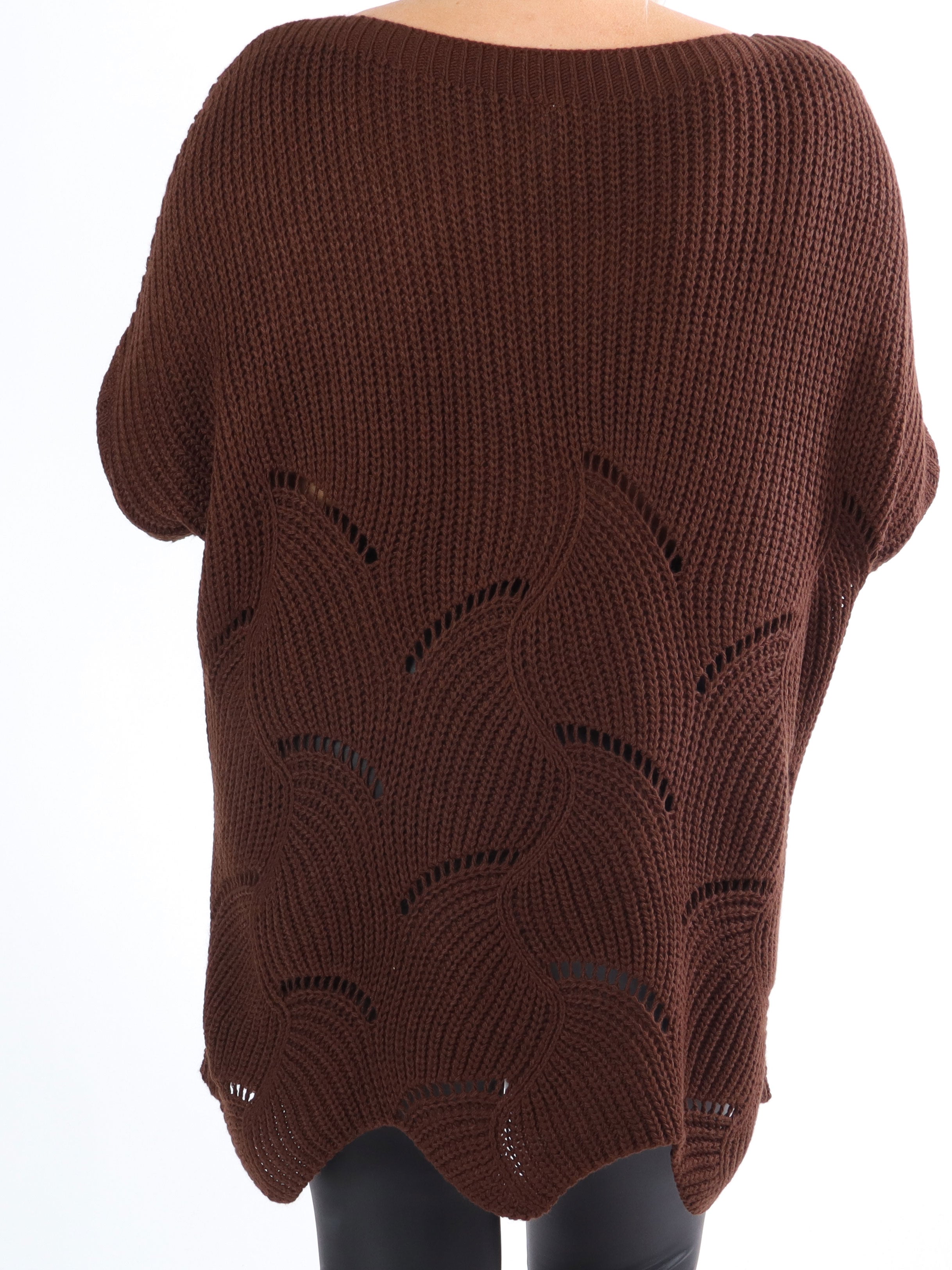 Pearl - Vacker plus size-stickning med vita pärlor - Black