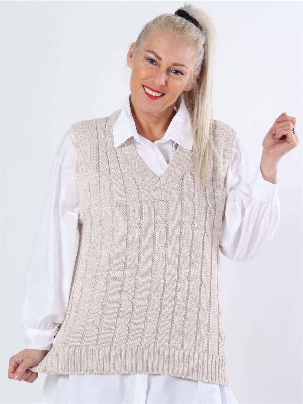 Aisha - Stickad väst med v-hals