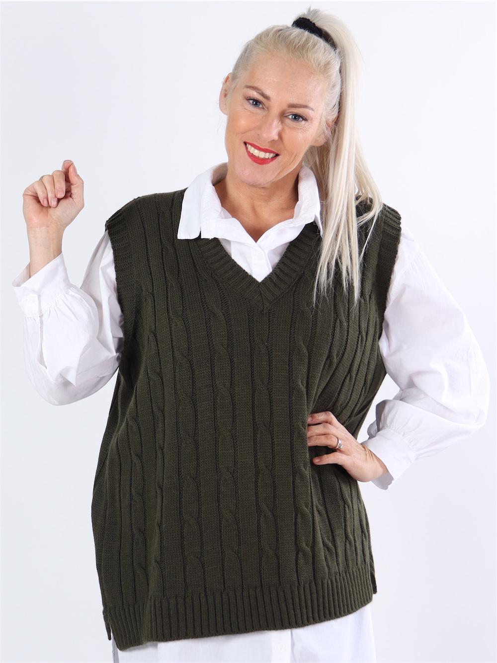 Aisha - Stickad väst med v-hals