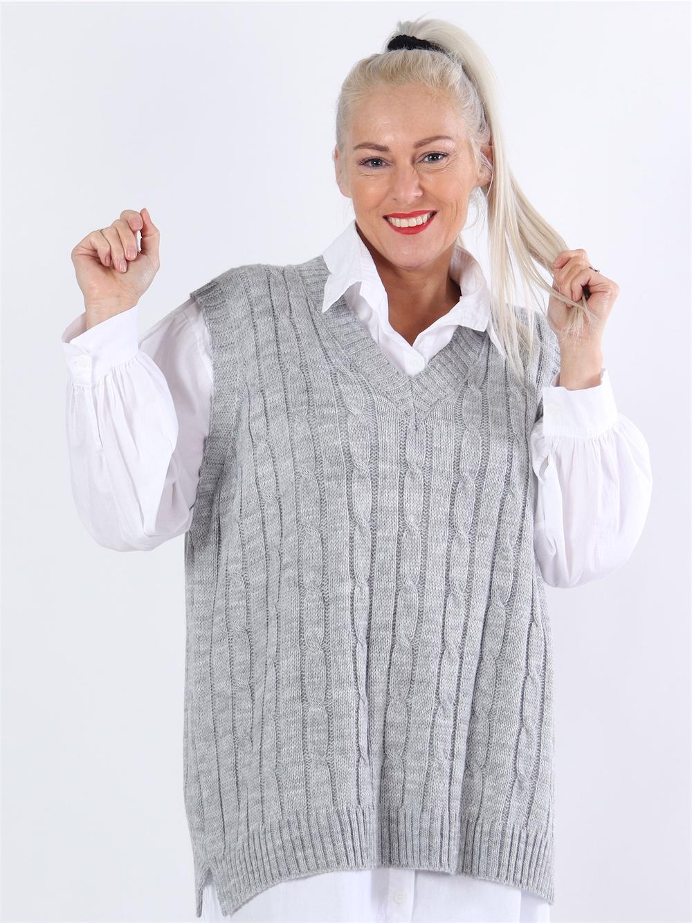 Aisha - Stickad väst med v-hals