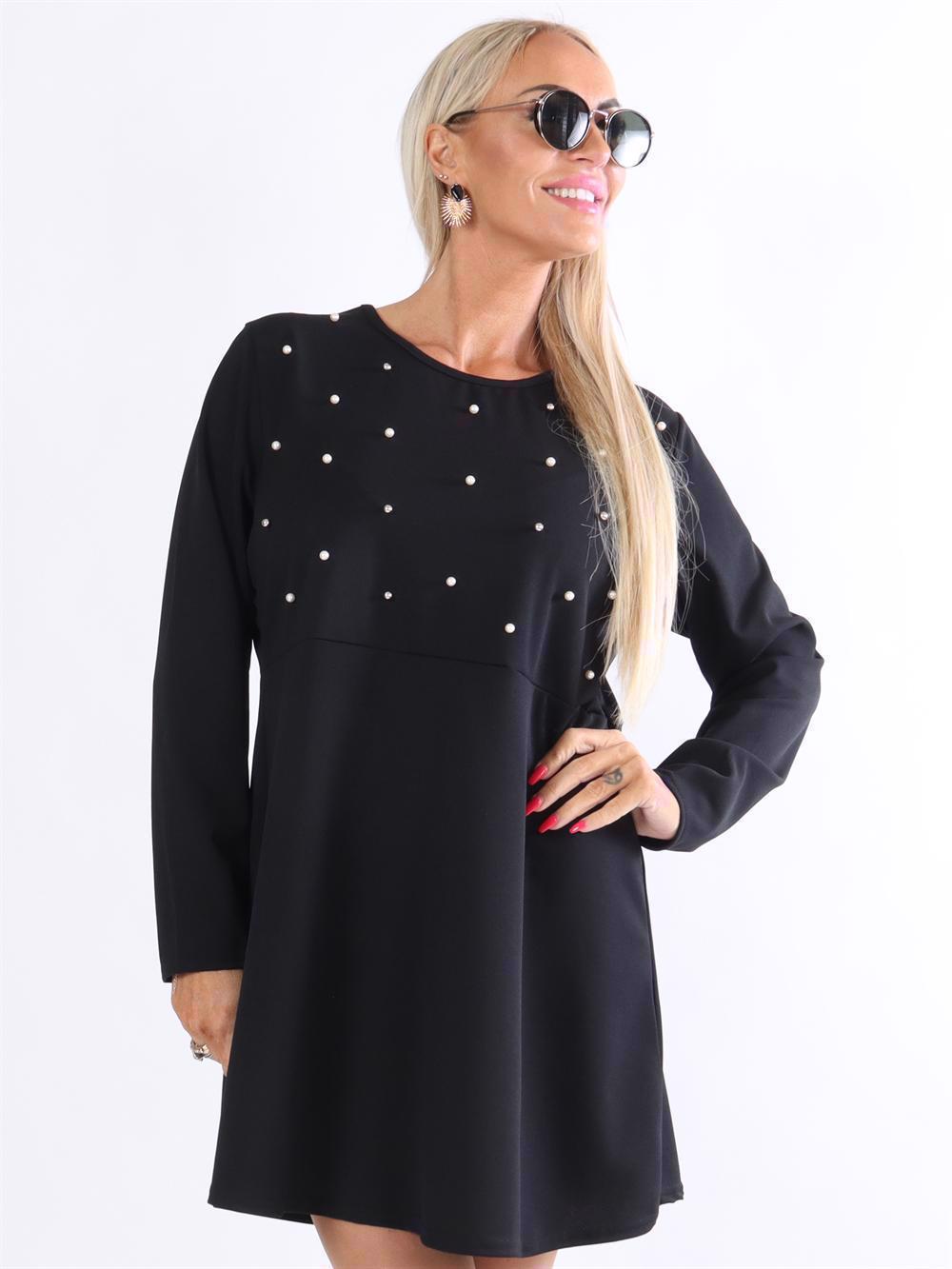 Diana - Klänning med pärlor och knä