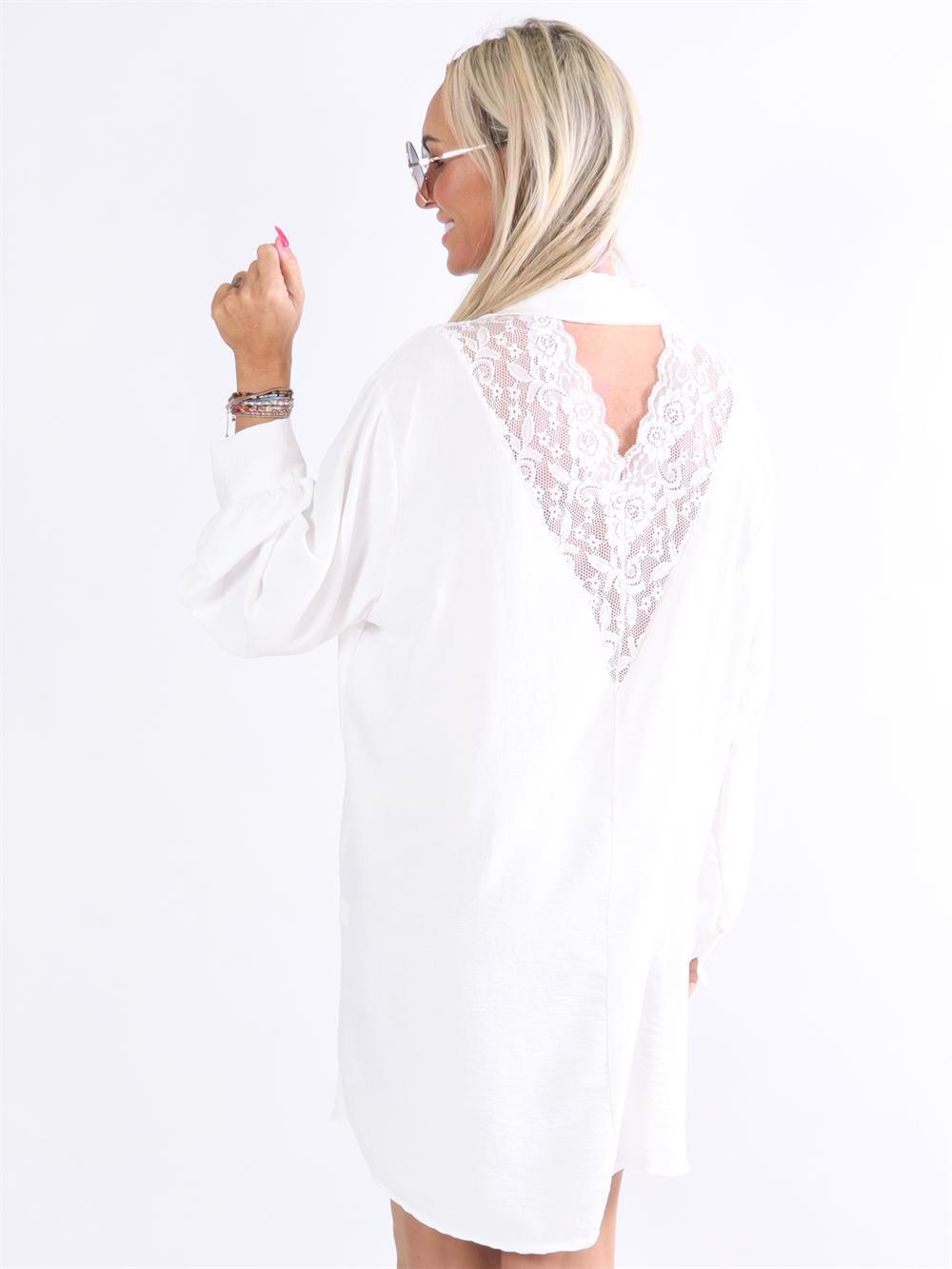 Frija - Skjorta med spets på baksidan