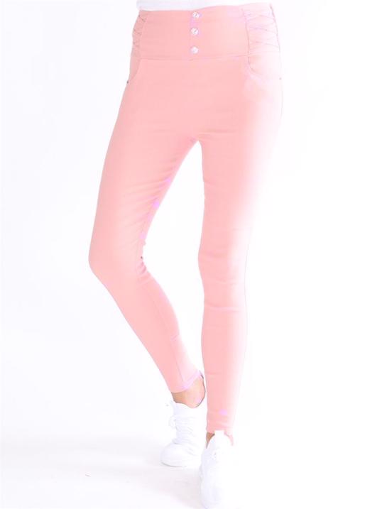 Alin - Byxor med guldknappar framtill