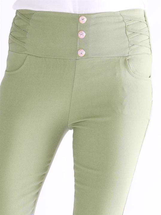 Alin - Byxor med guldknappar framtill