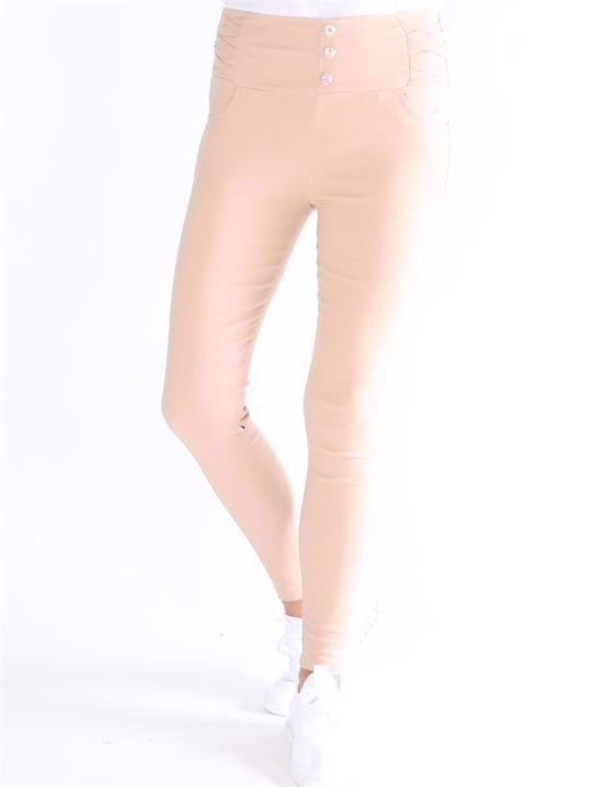 Alin - Byxor med guldknappar framtill