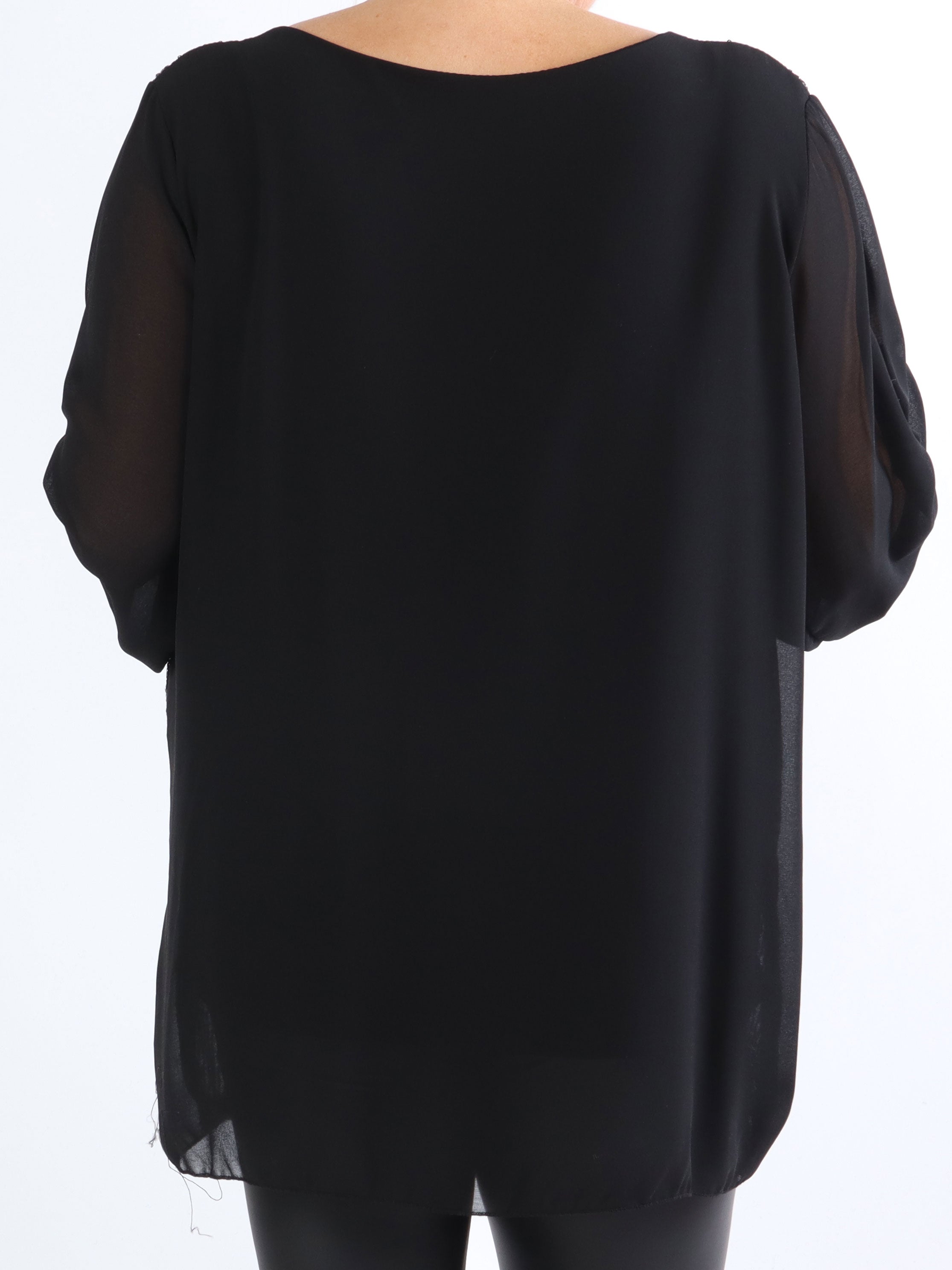 Amani - Chiffon-tunika med paljetter i stora storlekar