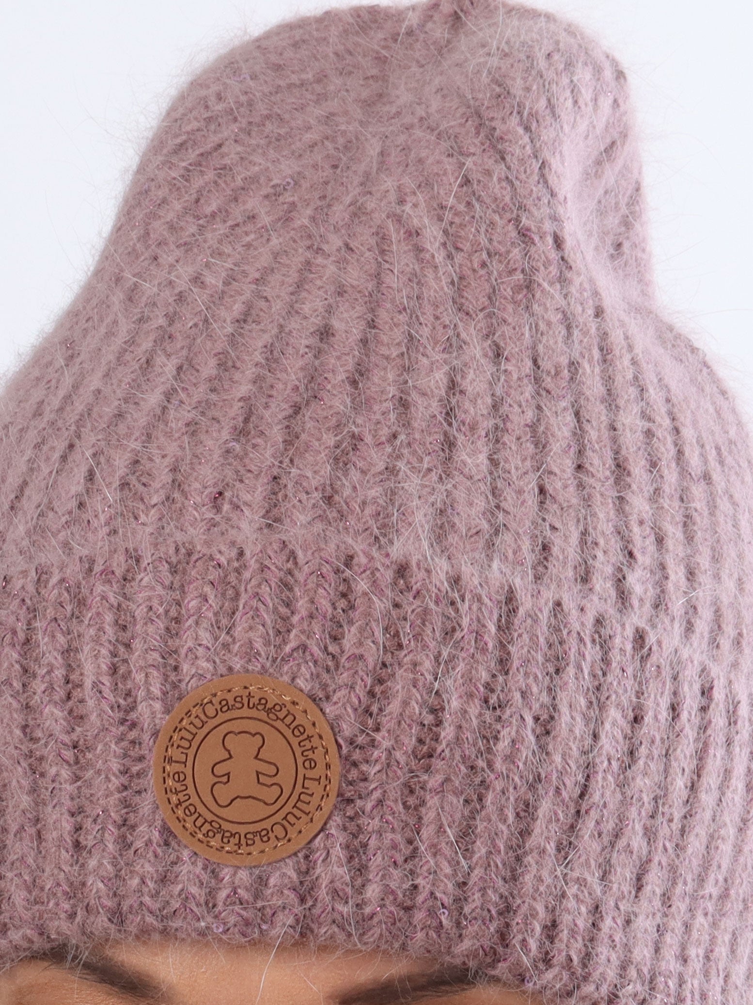 Ima - Mjuk ullhatt med ljus glimmer - Rose