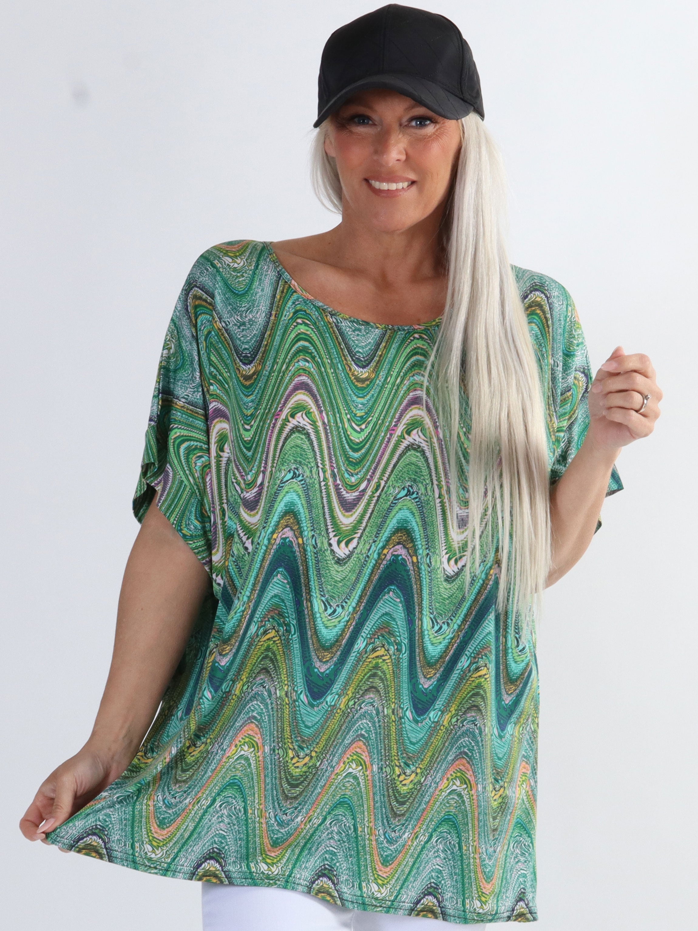 Indy - Mönstrad mjuk plus size blus