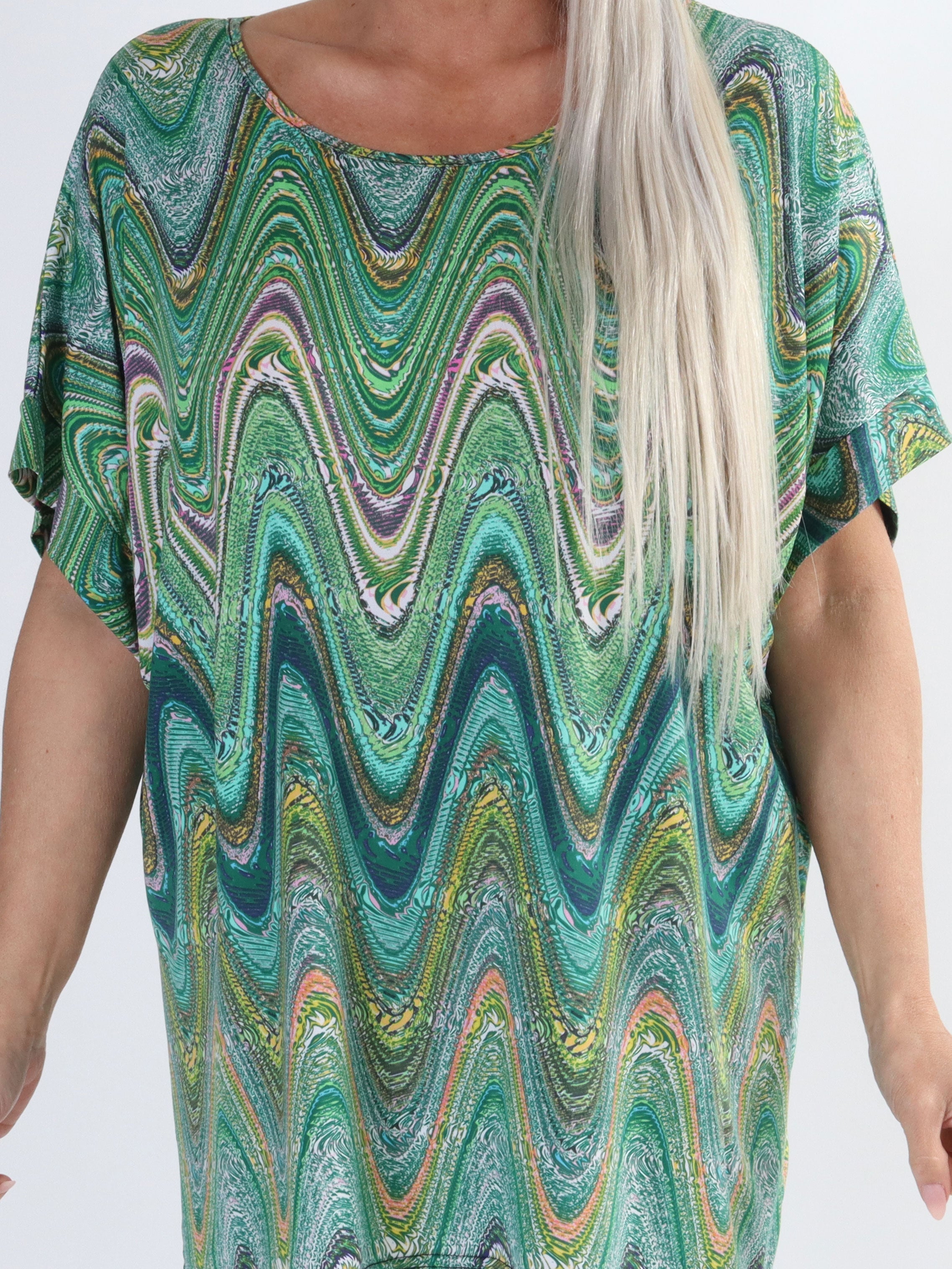 Indy - Mönstrad mjuk plus size blus