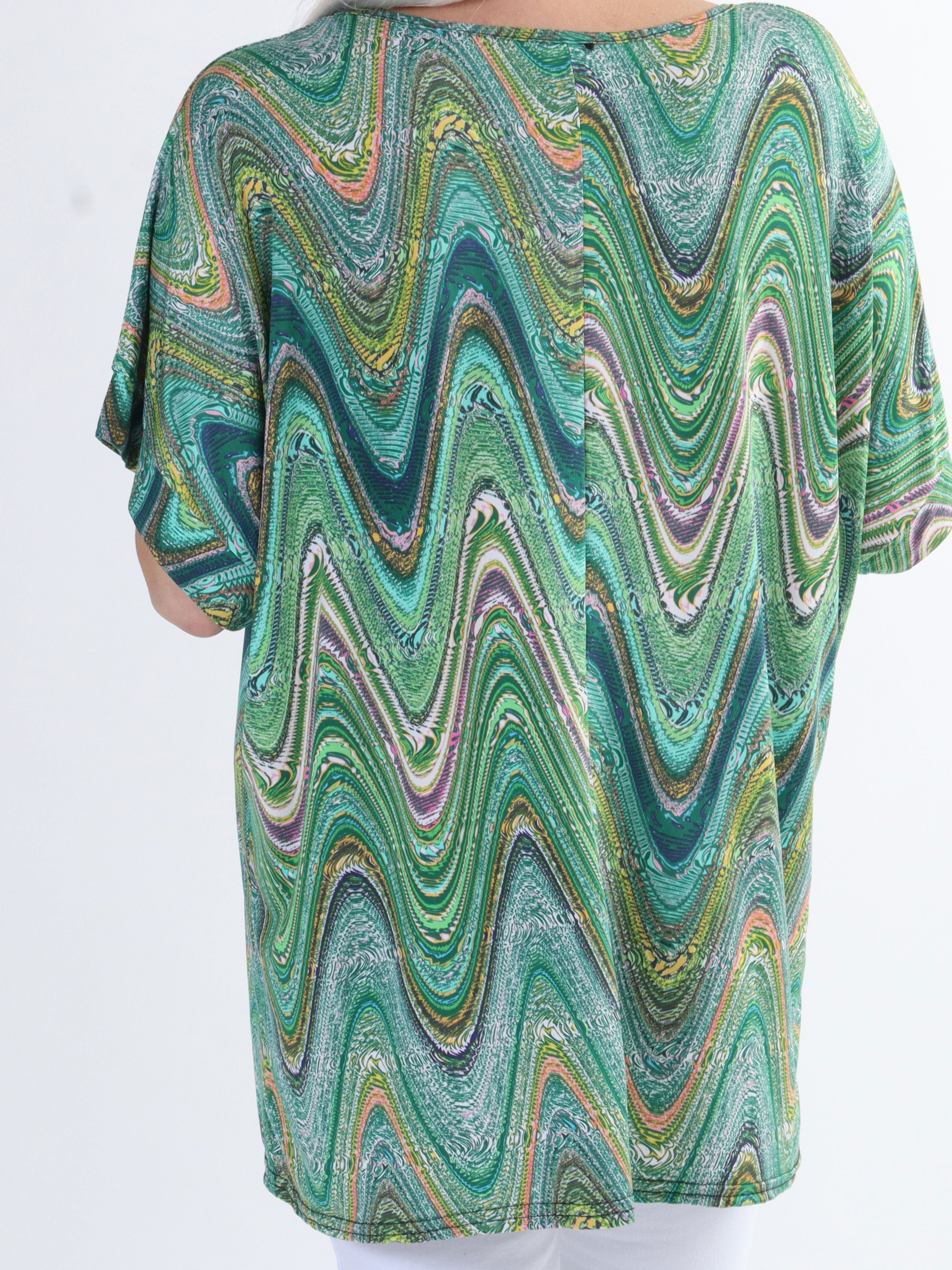 Indy - Mönstrad mjuk plus size blus