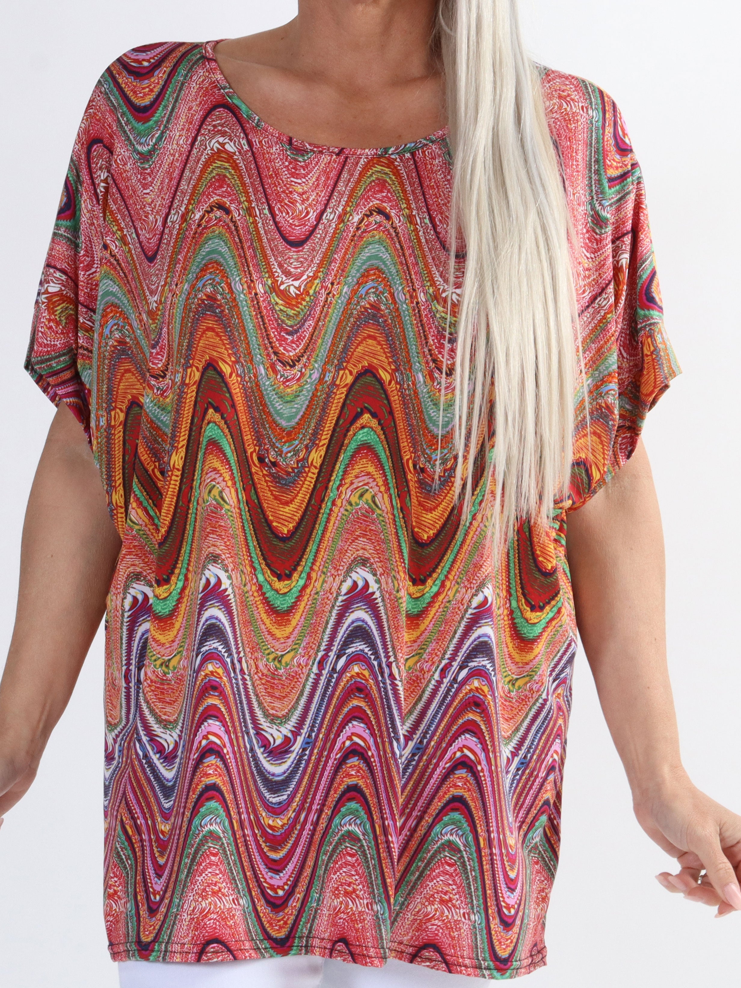 Indy - Mönstrad mjuk plus size blus