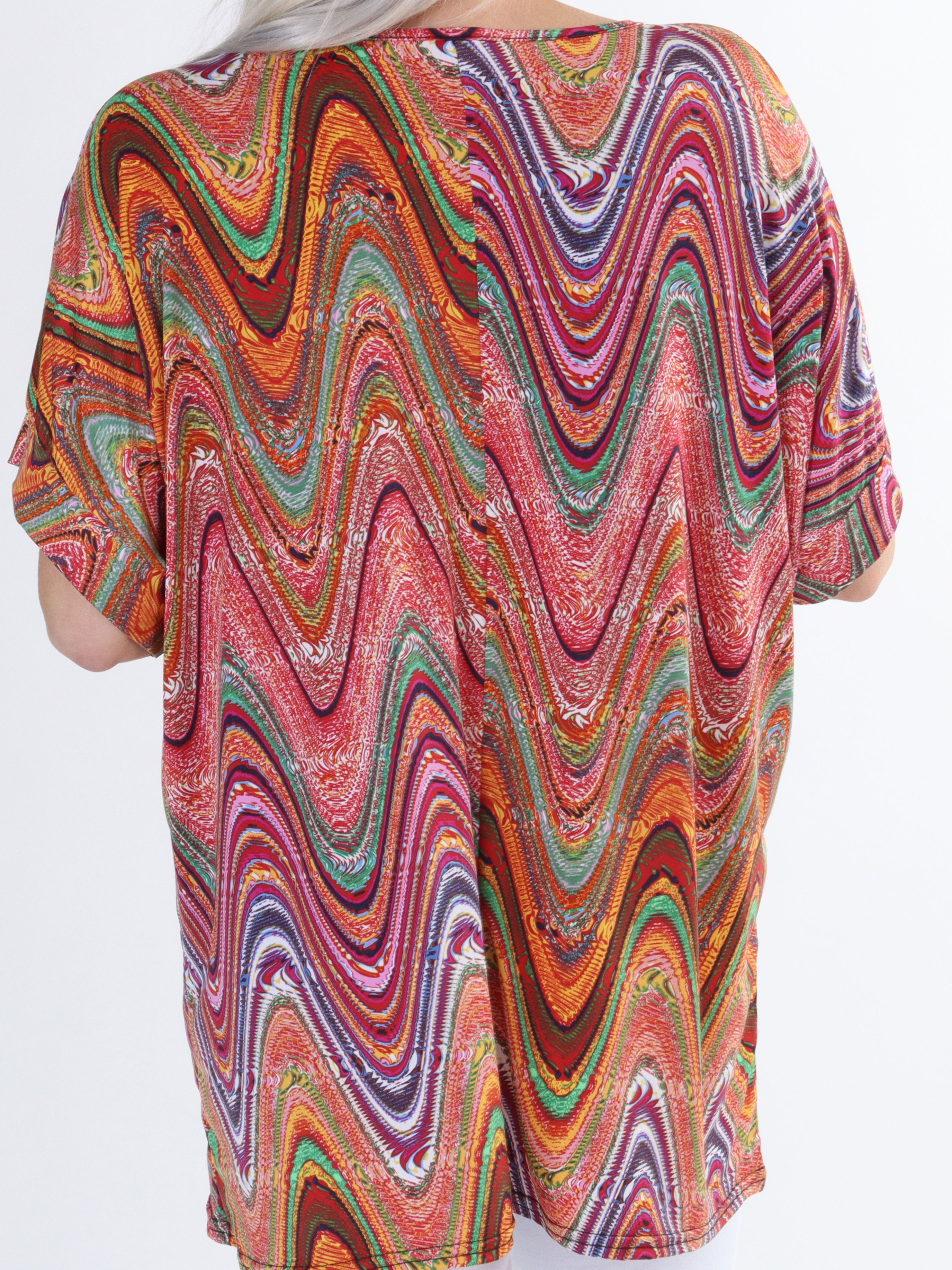 Indy - Mönstrad mjuk plus size blus