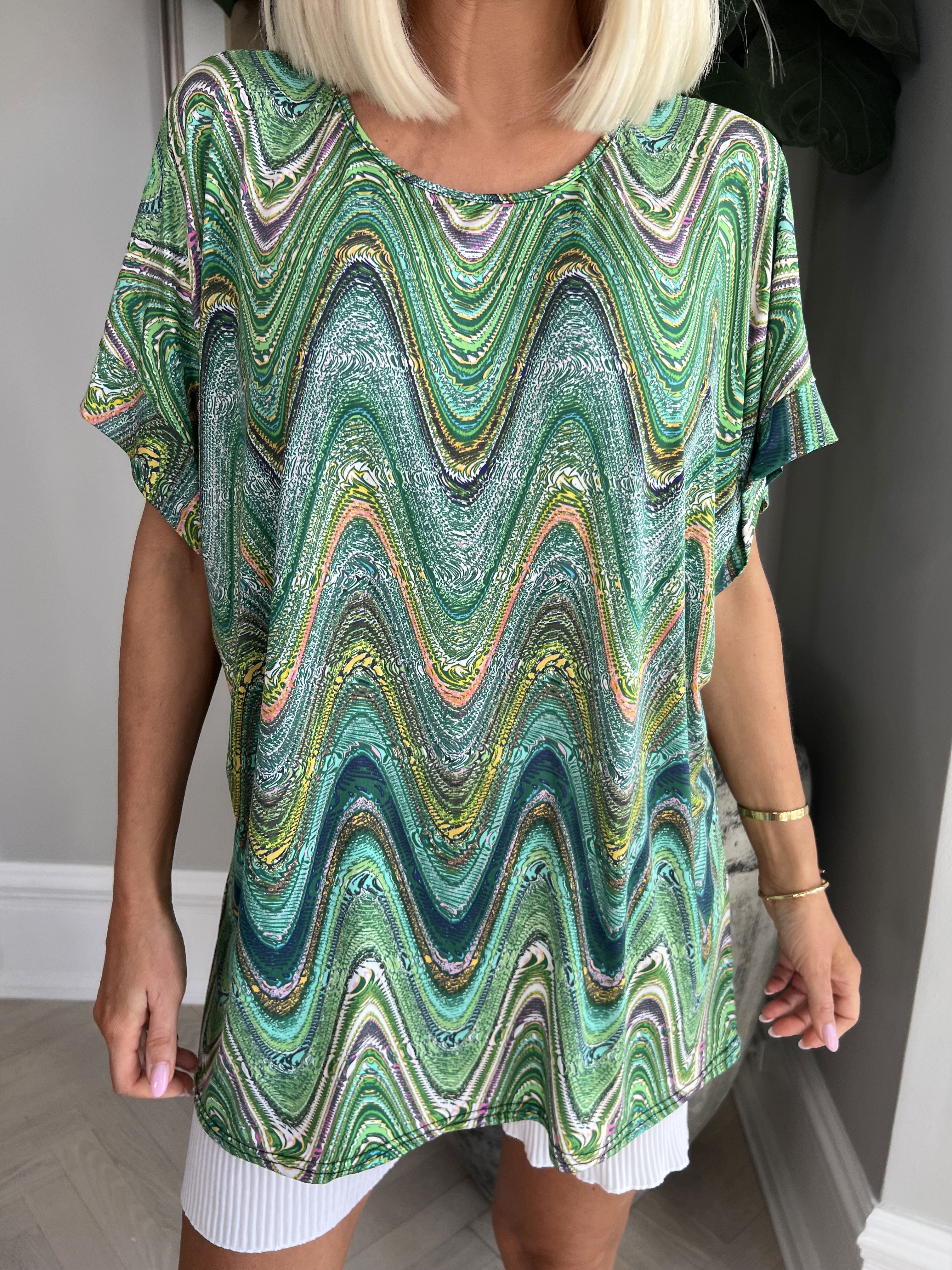 Indy - Mönstrad mjuk blus - Orange