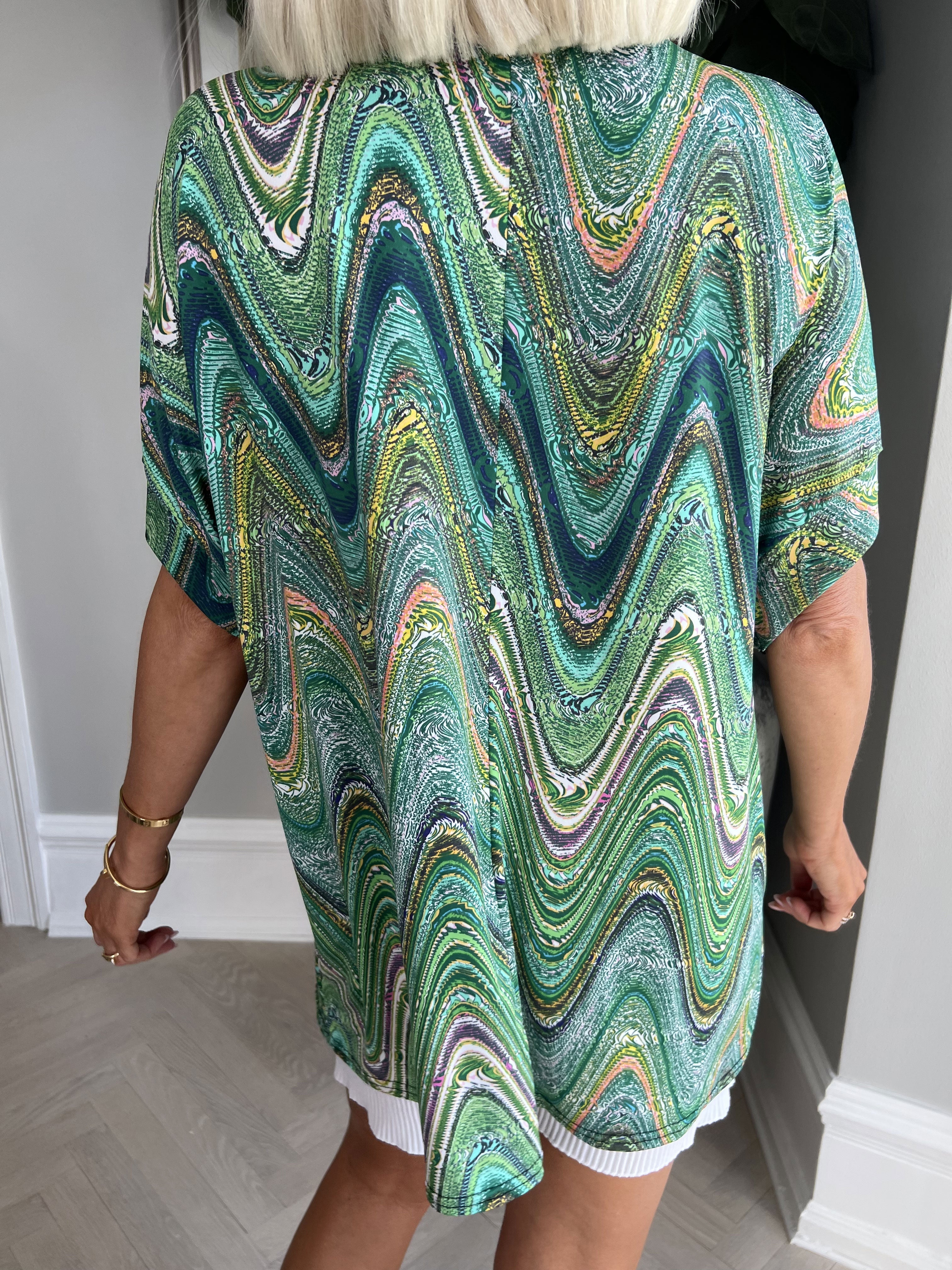 Indy - Mönstrad mjuk blus - Green