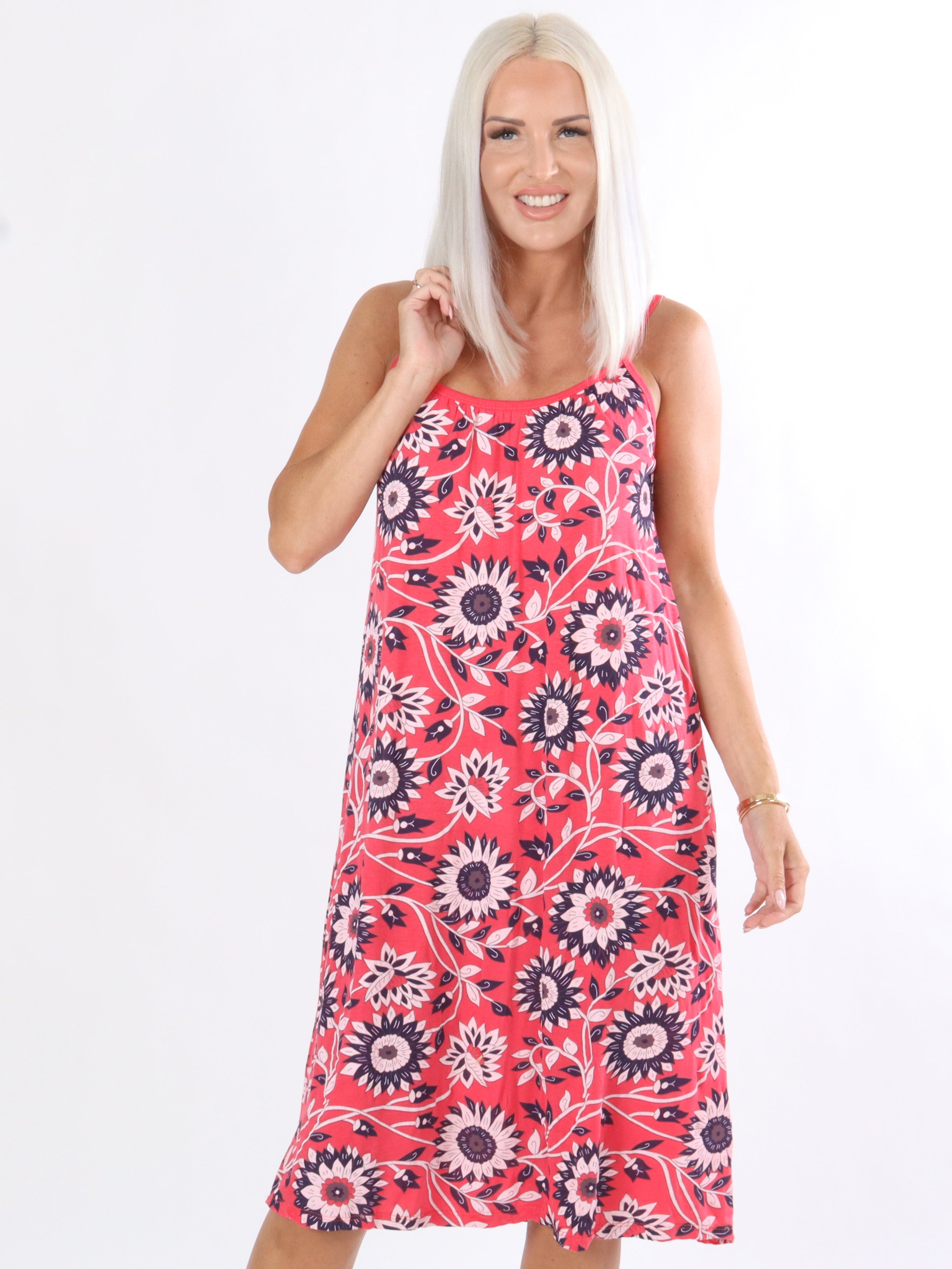 Jamin - Axelbandslös klänning i tryck med lös passform