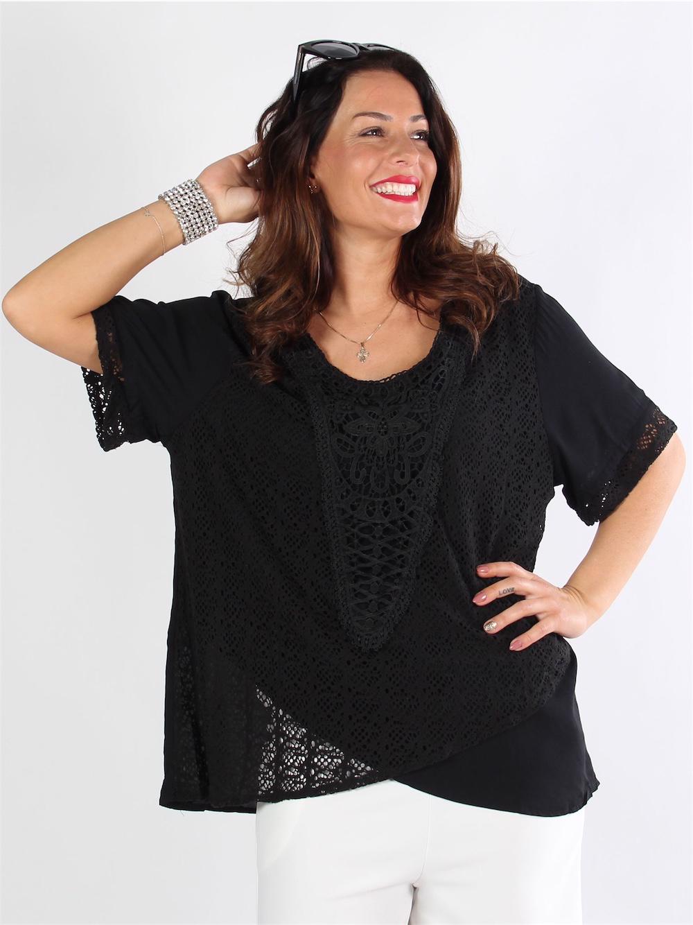 Janeiro - Svart tunika med broderi framtill