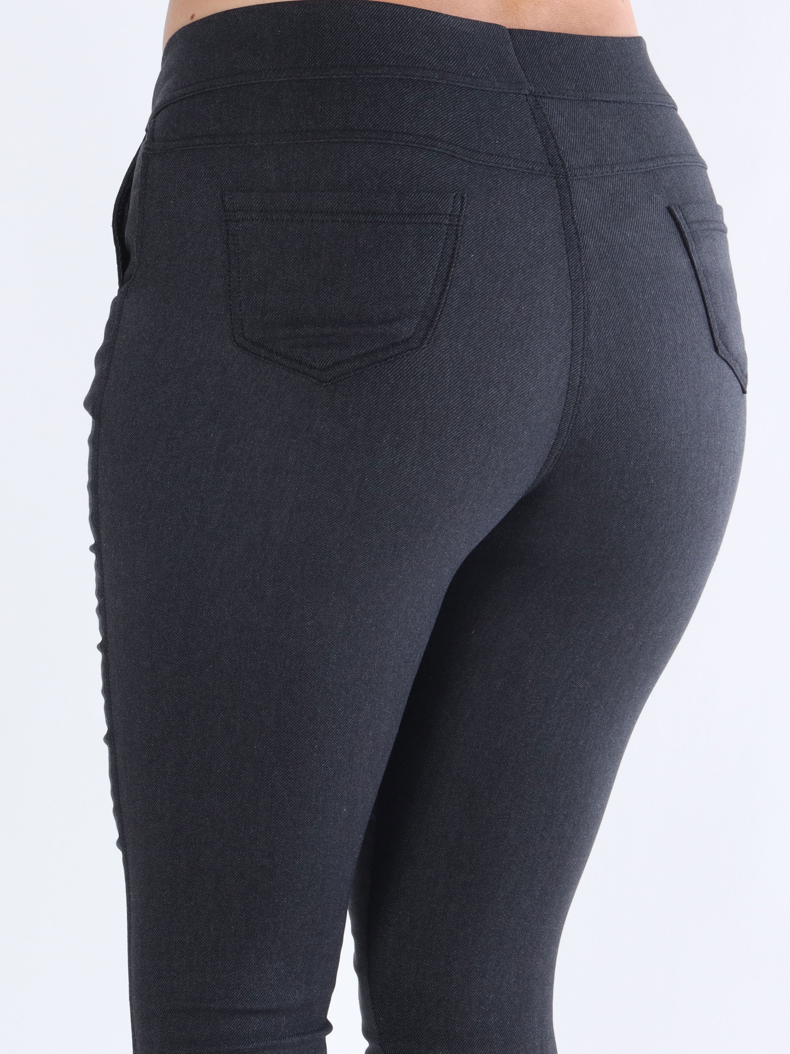 Jessi - Leggings i jeans look - Black