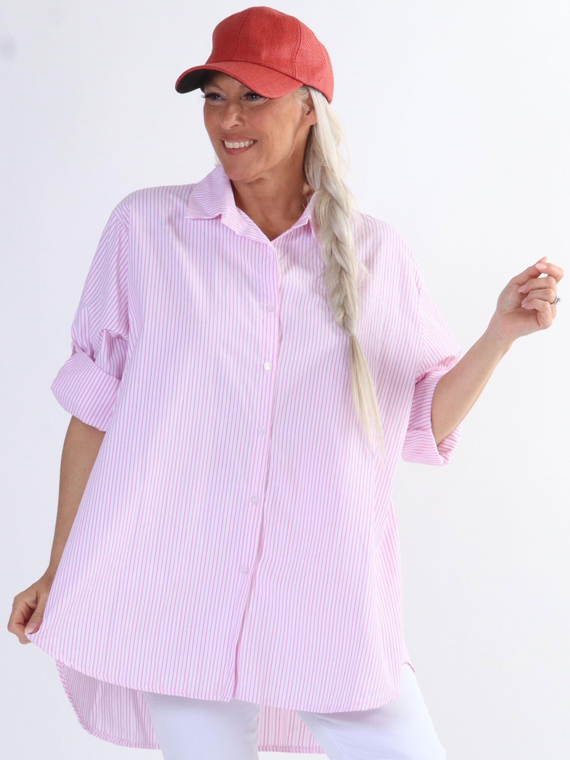 Johanne - Söt randig skjorta i stora storlekar