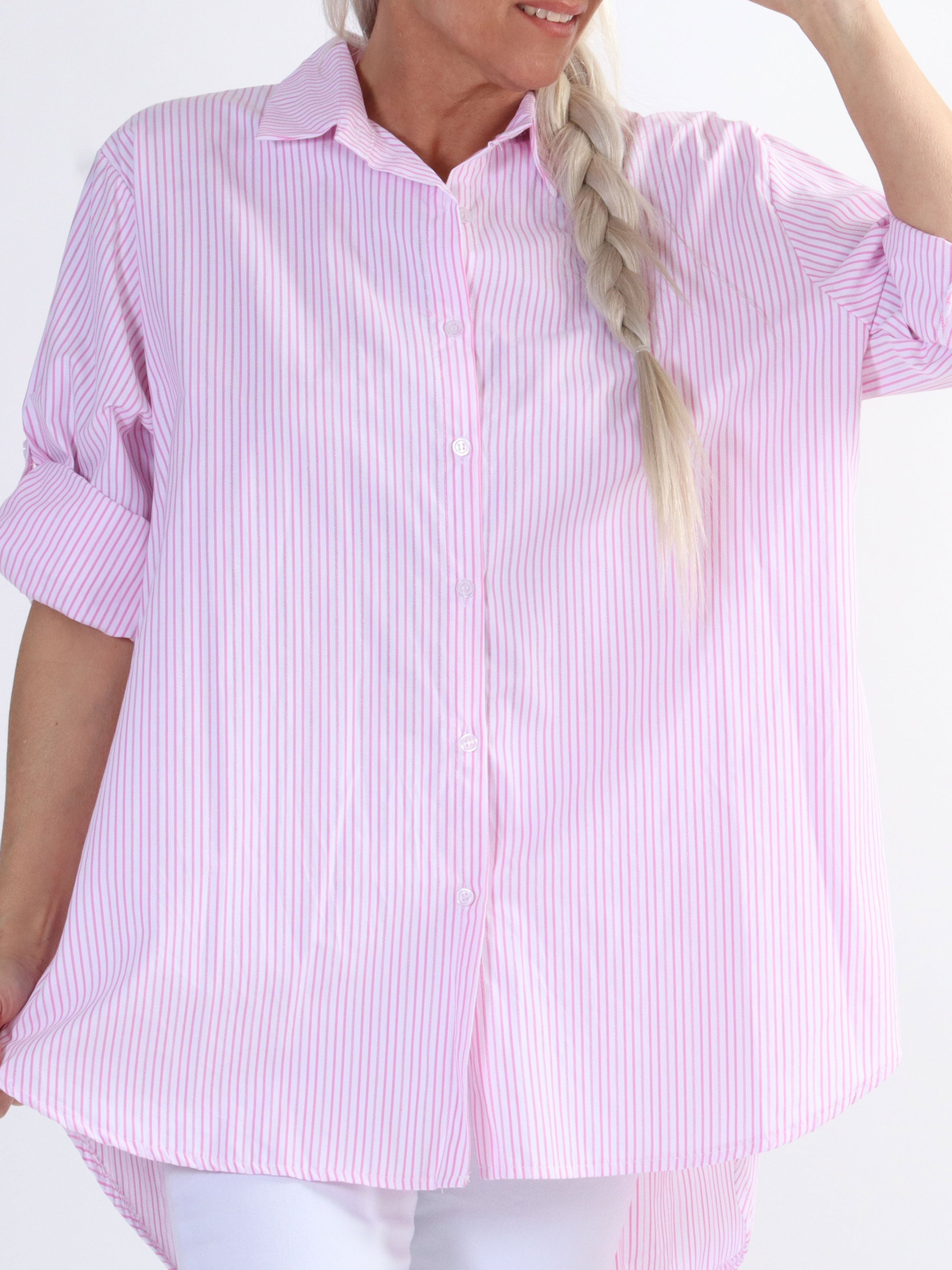 Johanne - Söt randig skjorta i stora storlekar