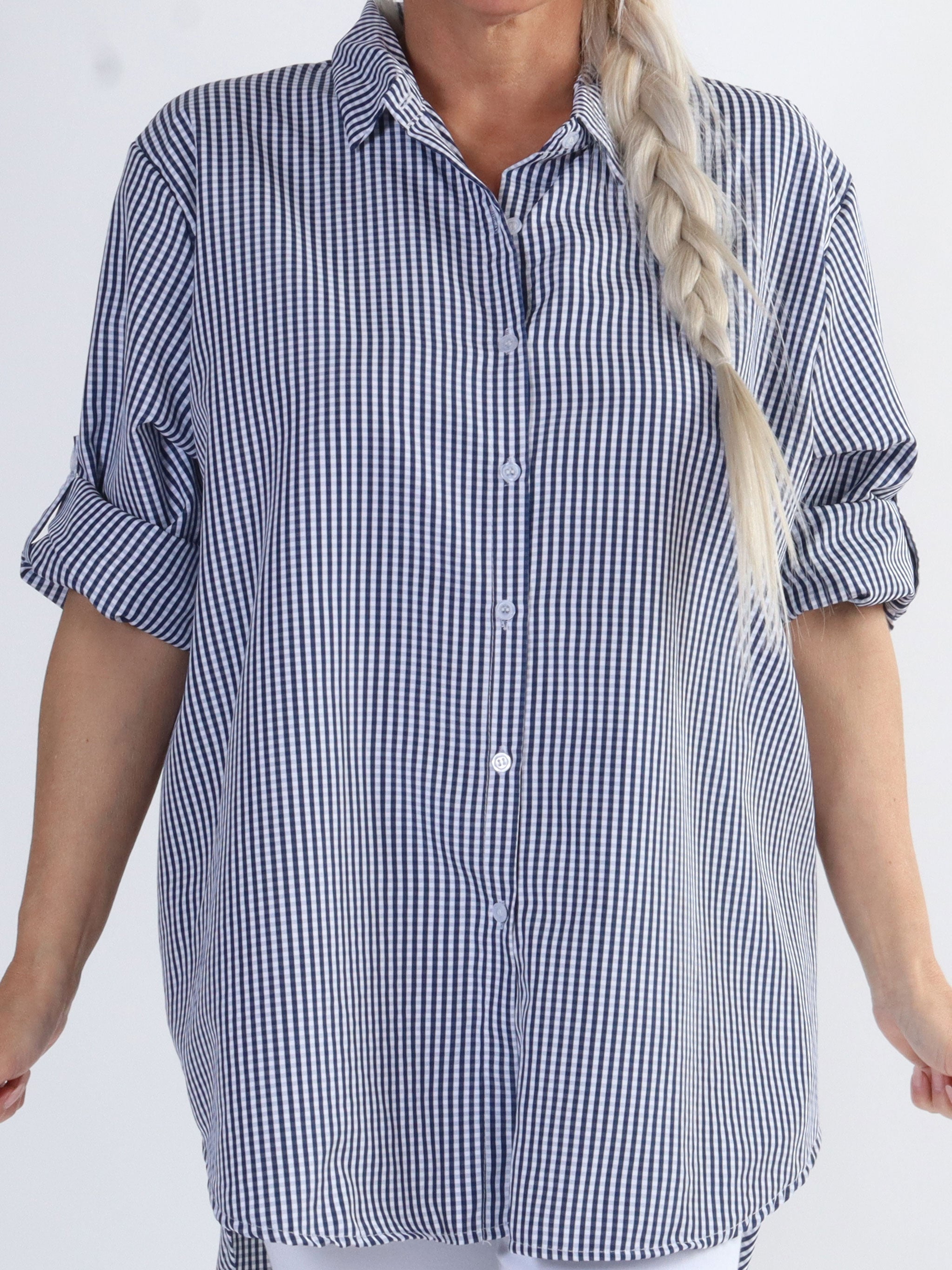 Johanne check - finrutig skjorta i stora storlekar - Red