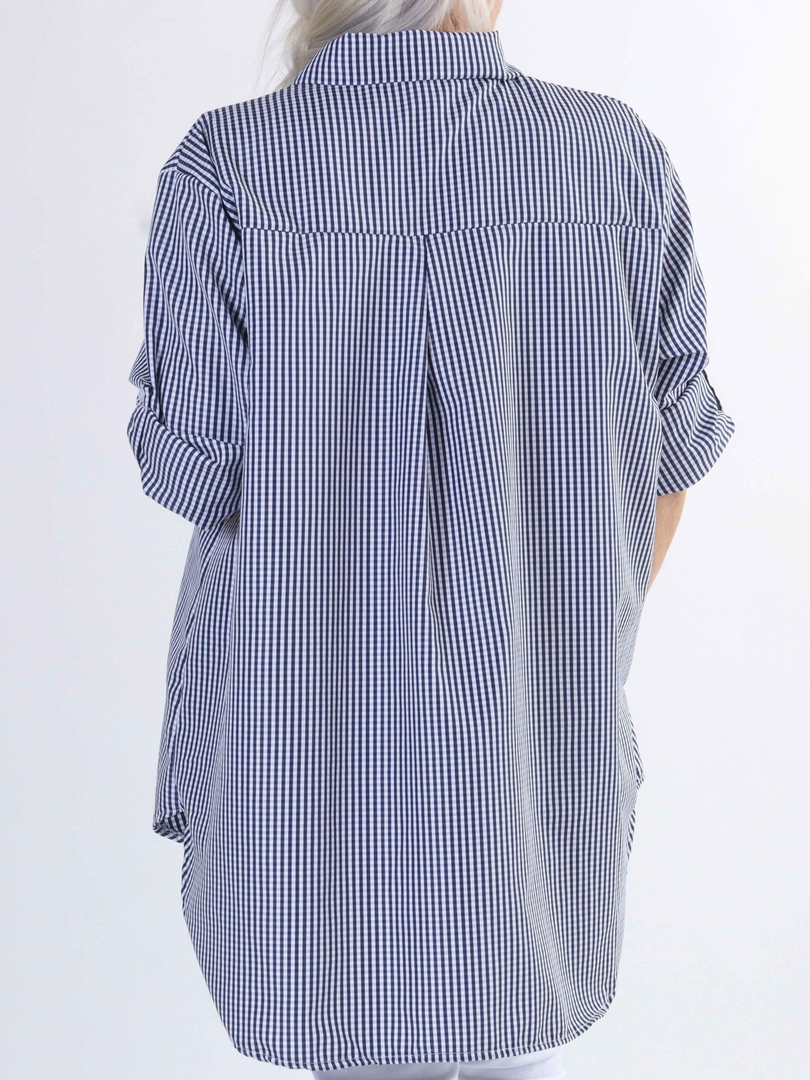 Johanne check - finrutig skjorta i stora storlekar - Blue