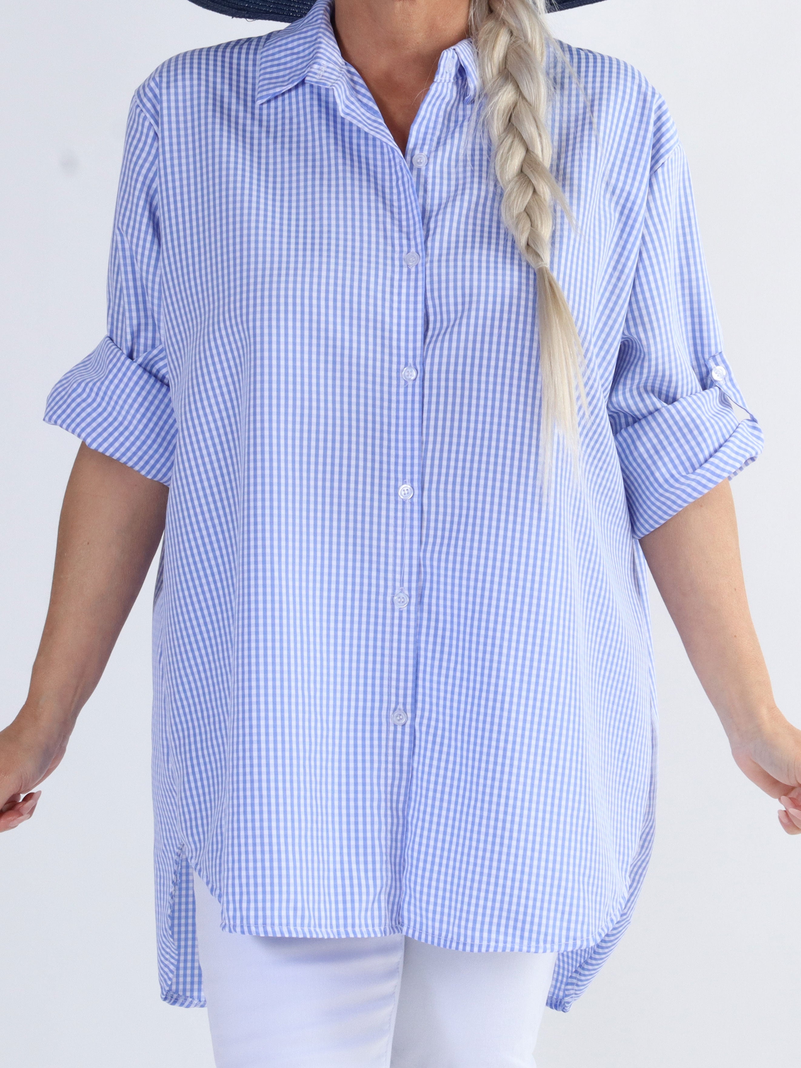 Johanne check - finrutig skjorta i stora storlekar