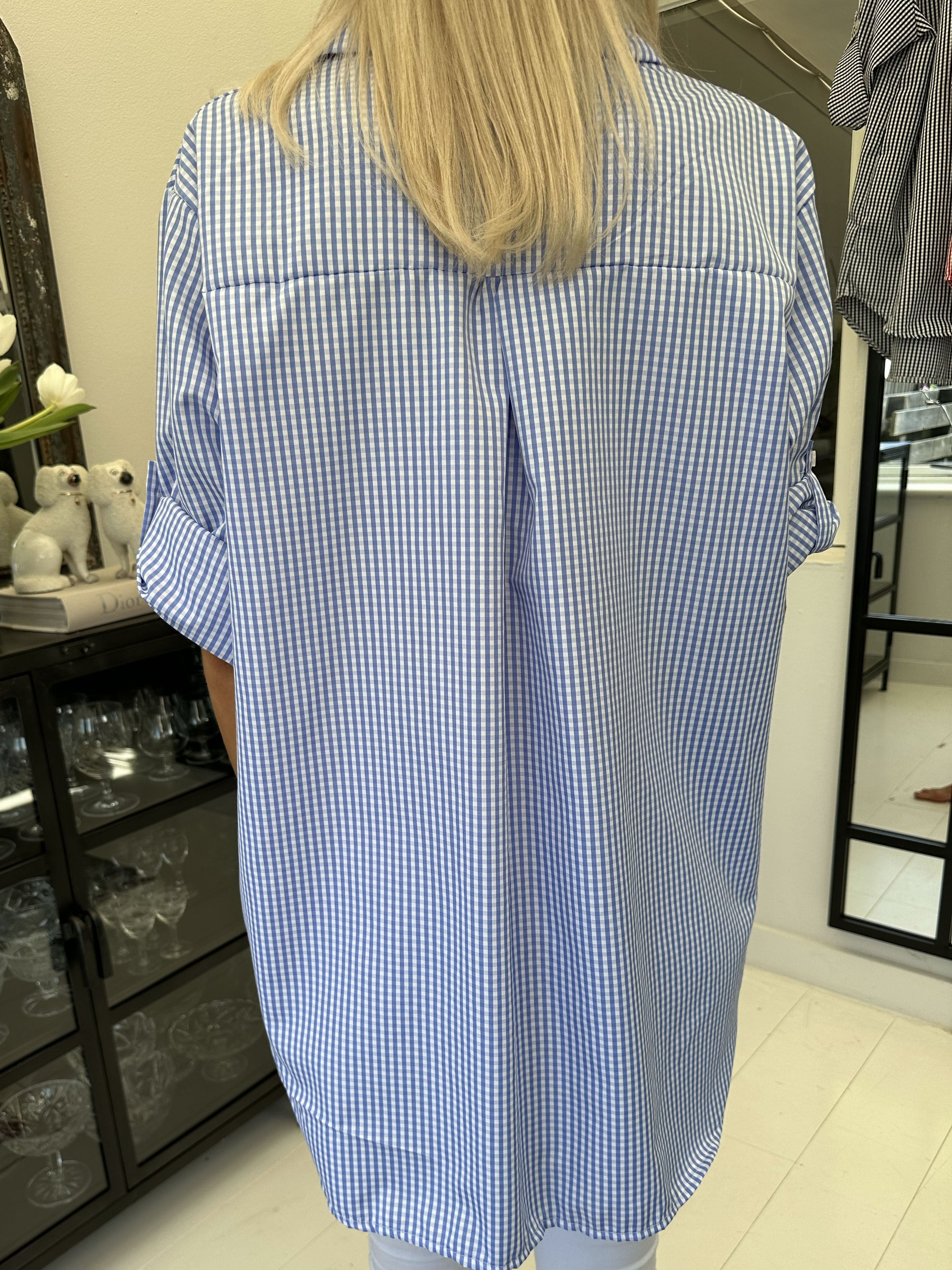 Johanne check - Fin rutig skjorta - Blue