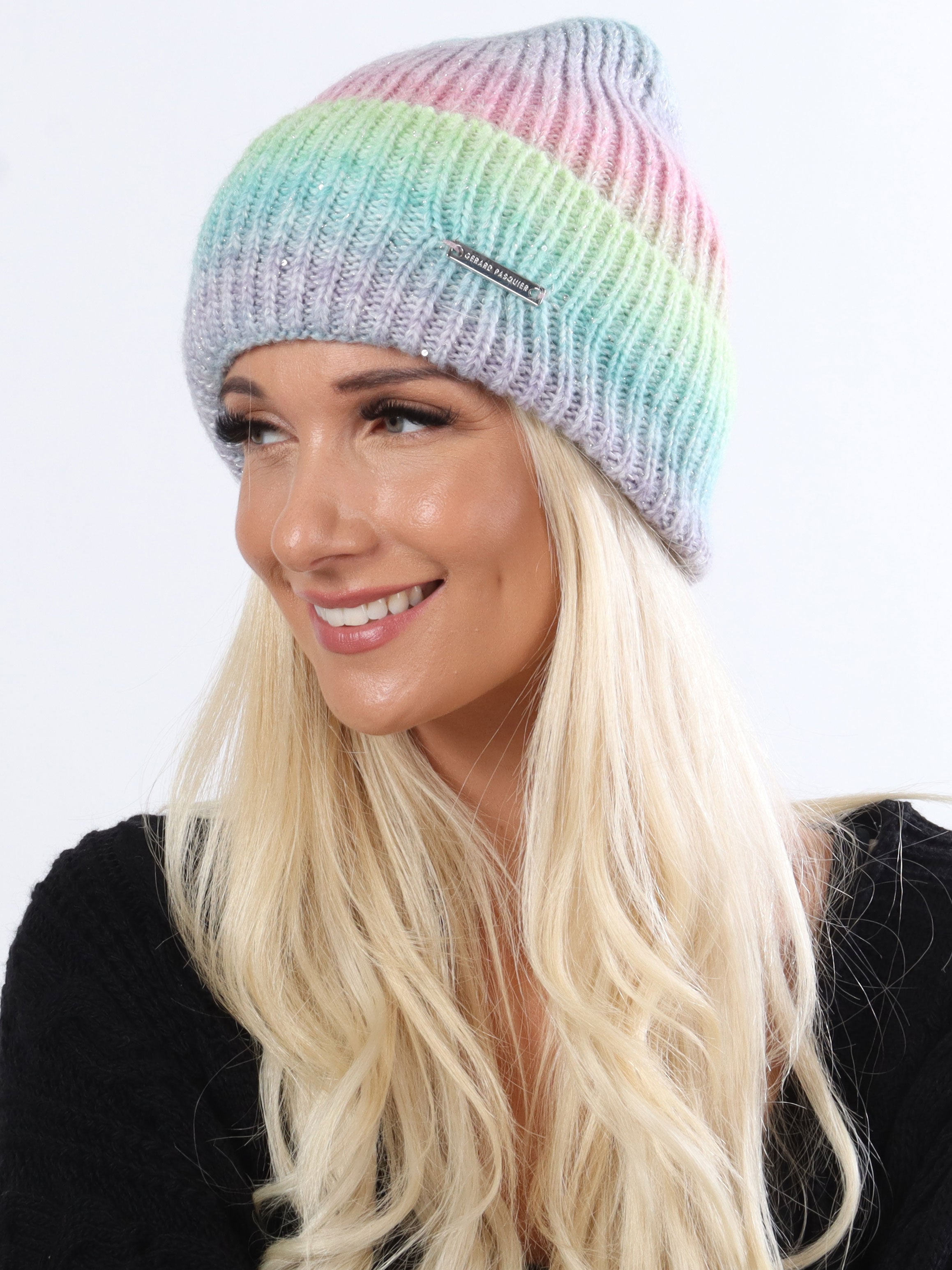 Josefa - Mångfärgad hatt med glimmertrådar