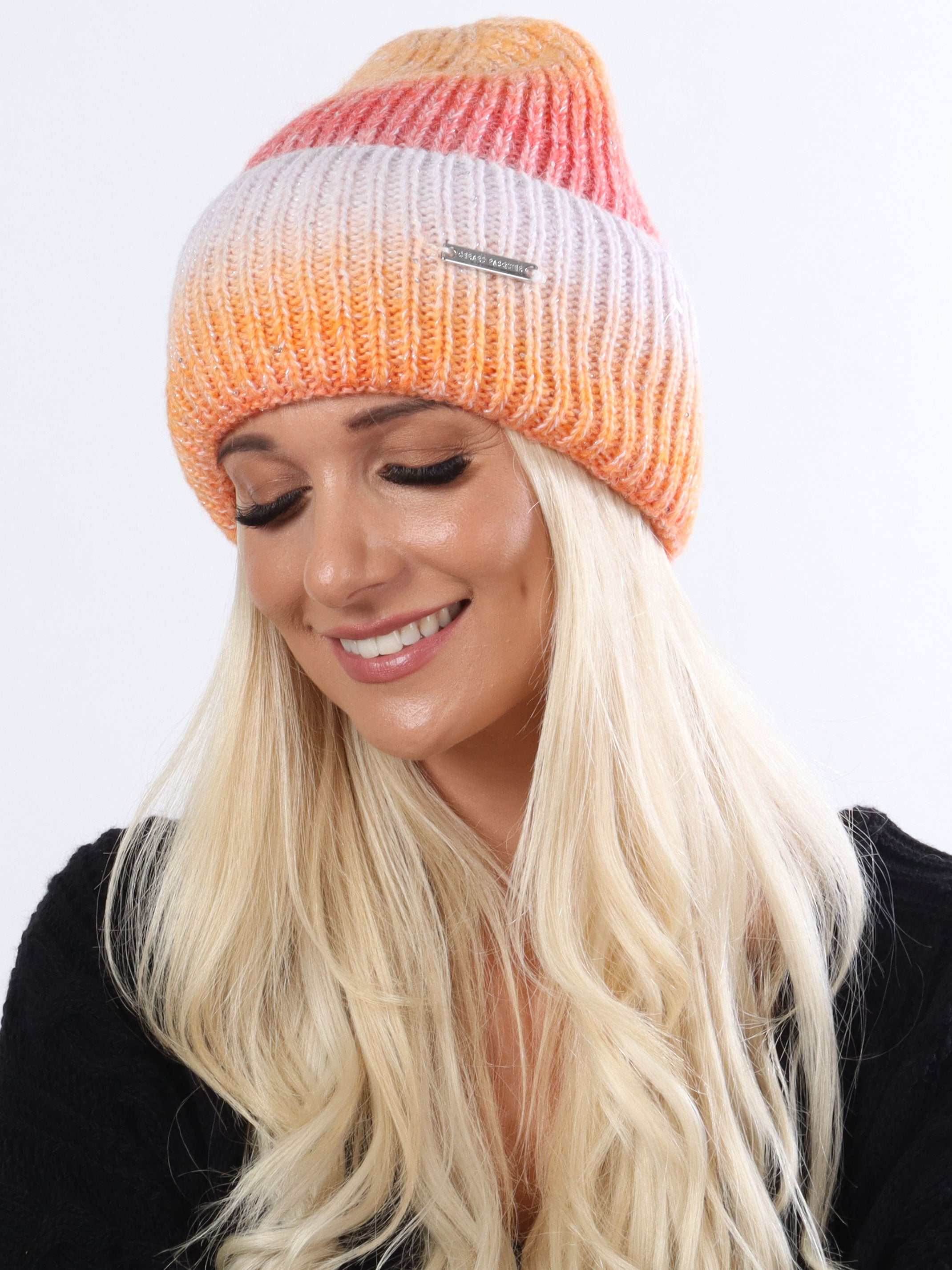 Josefa - Mångfärgad hatt med glimmertrådar - Purple