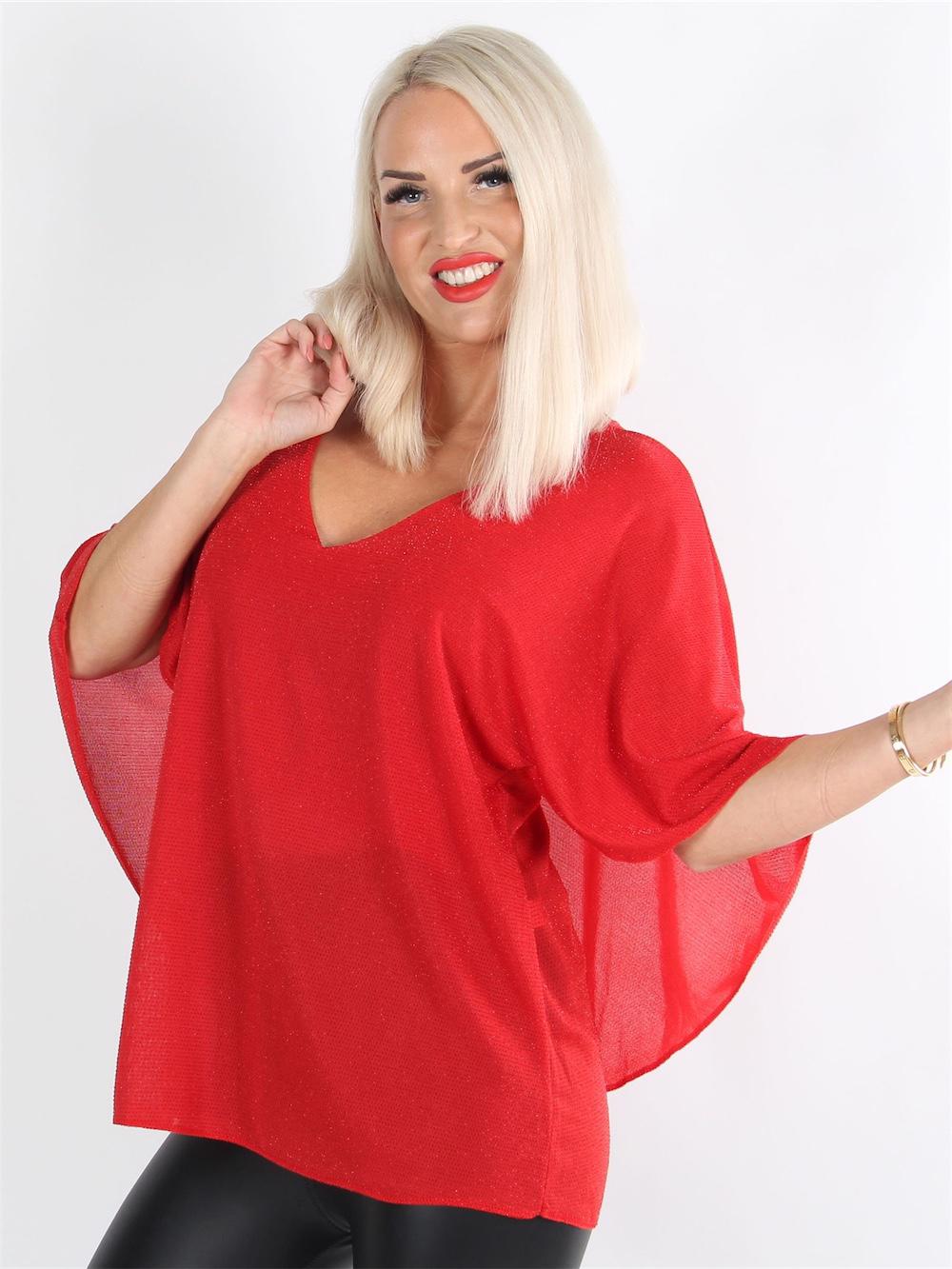Jovana - Fin blus med fladdermusärmar och låg rygg