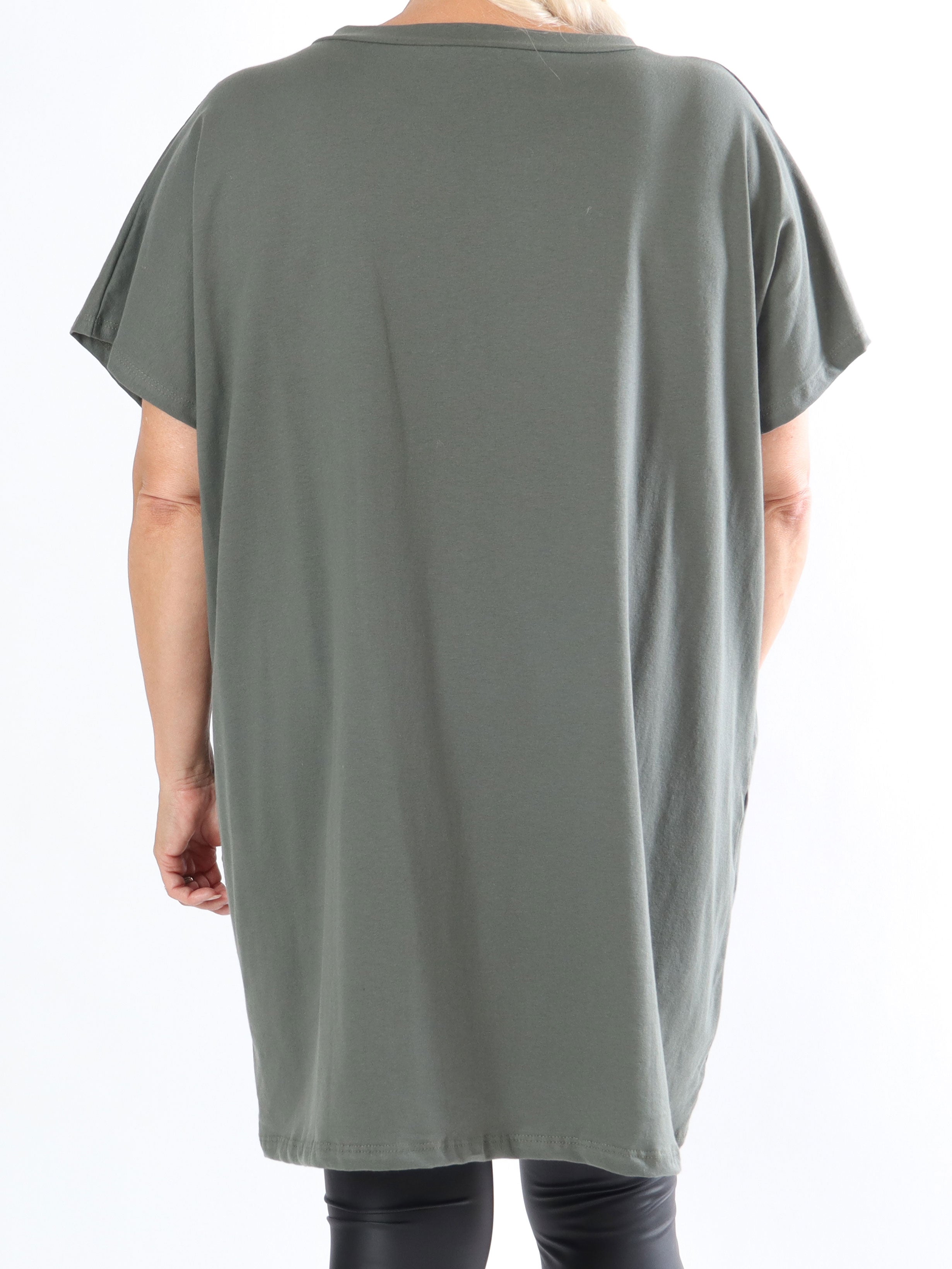 Julia - T-shirt klänning med text framtill - Pink