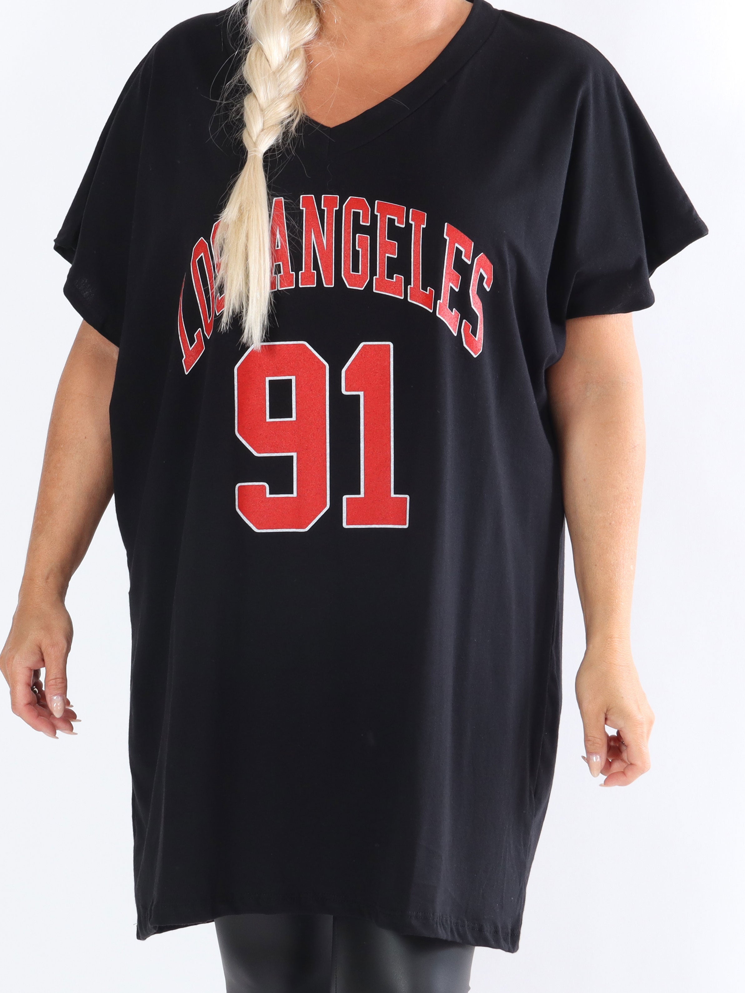 Julia - T-shirt klänning med text framtill