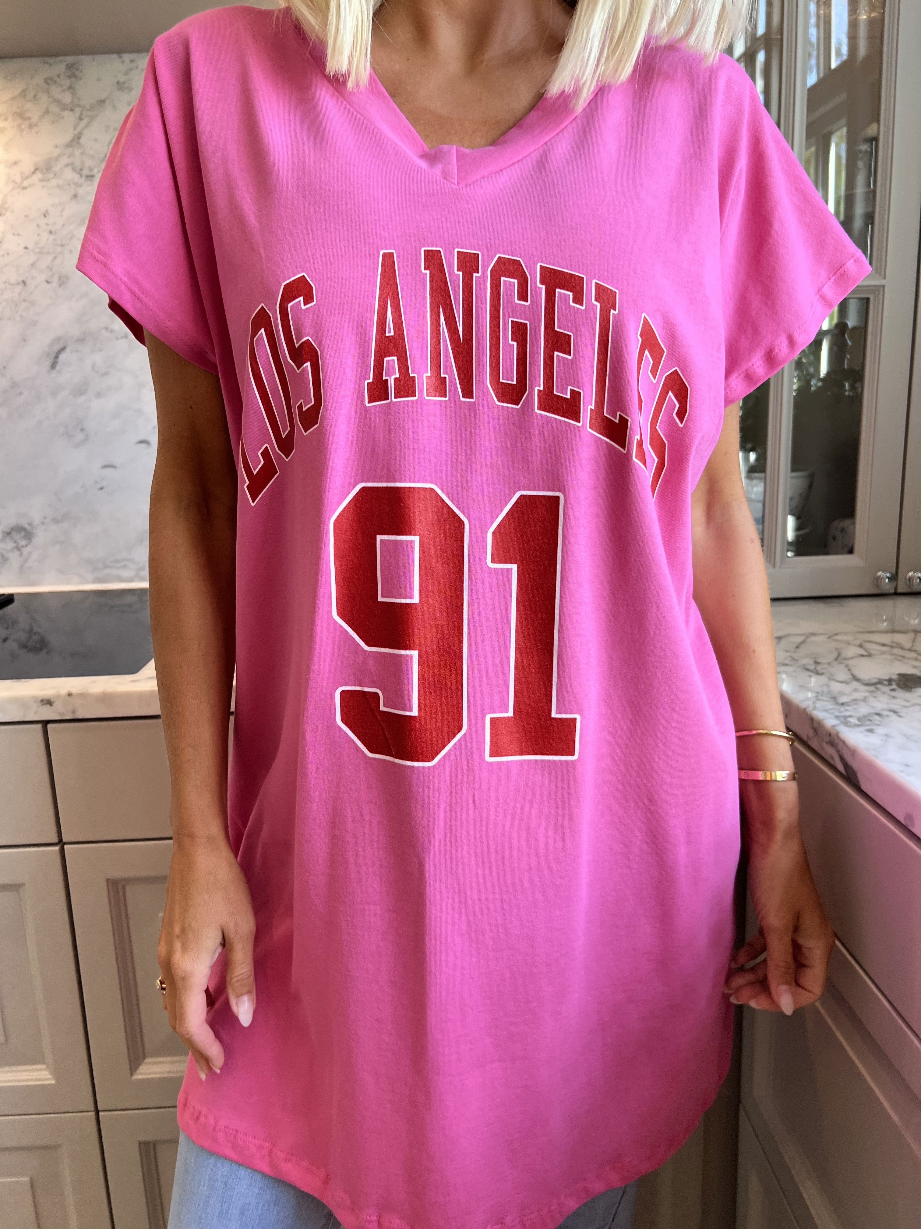 Julia - T-shirt klänning med text framtill