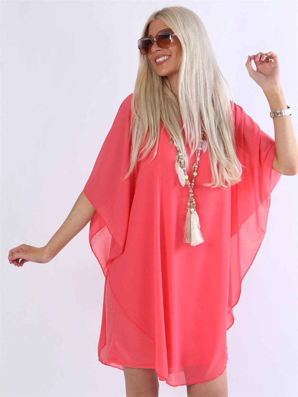 Kenya - Tunikaklänning med chiffonglager