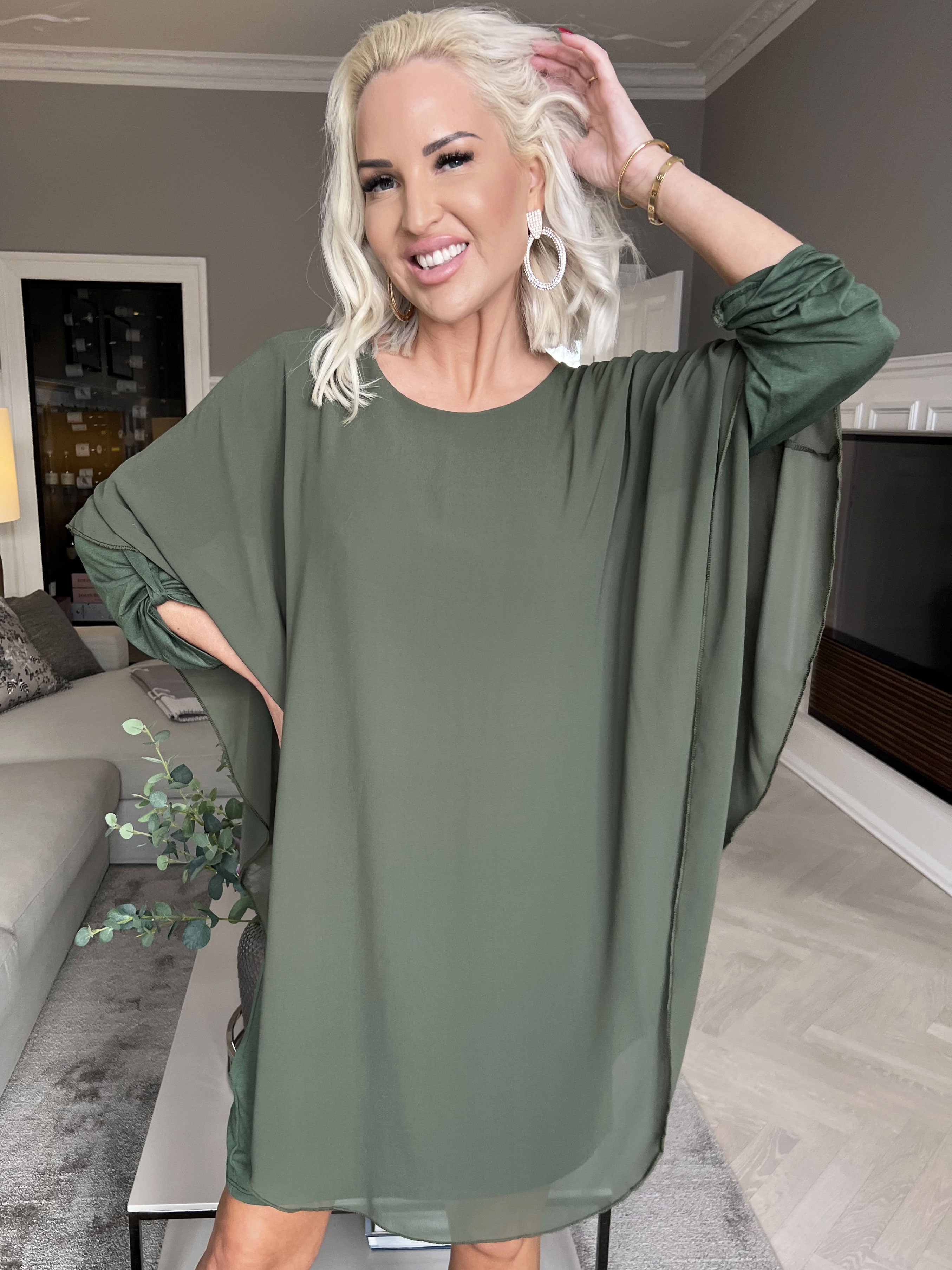 Kenya long sleeve - Tunikaklänning med chiffonglager