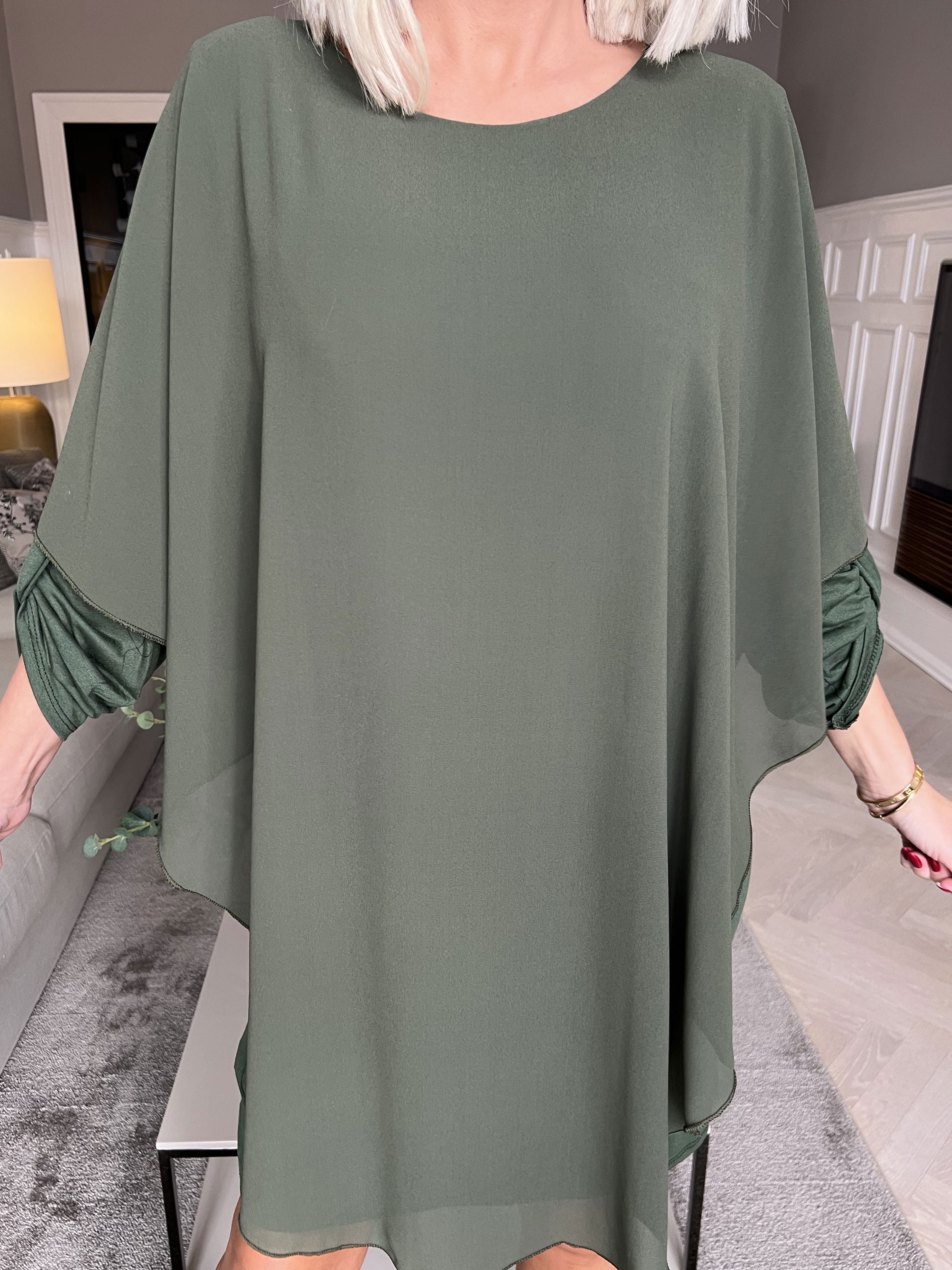 Kenya long sleeve - Tunikaklänning med chiffonglager