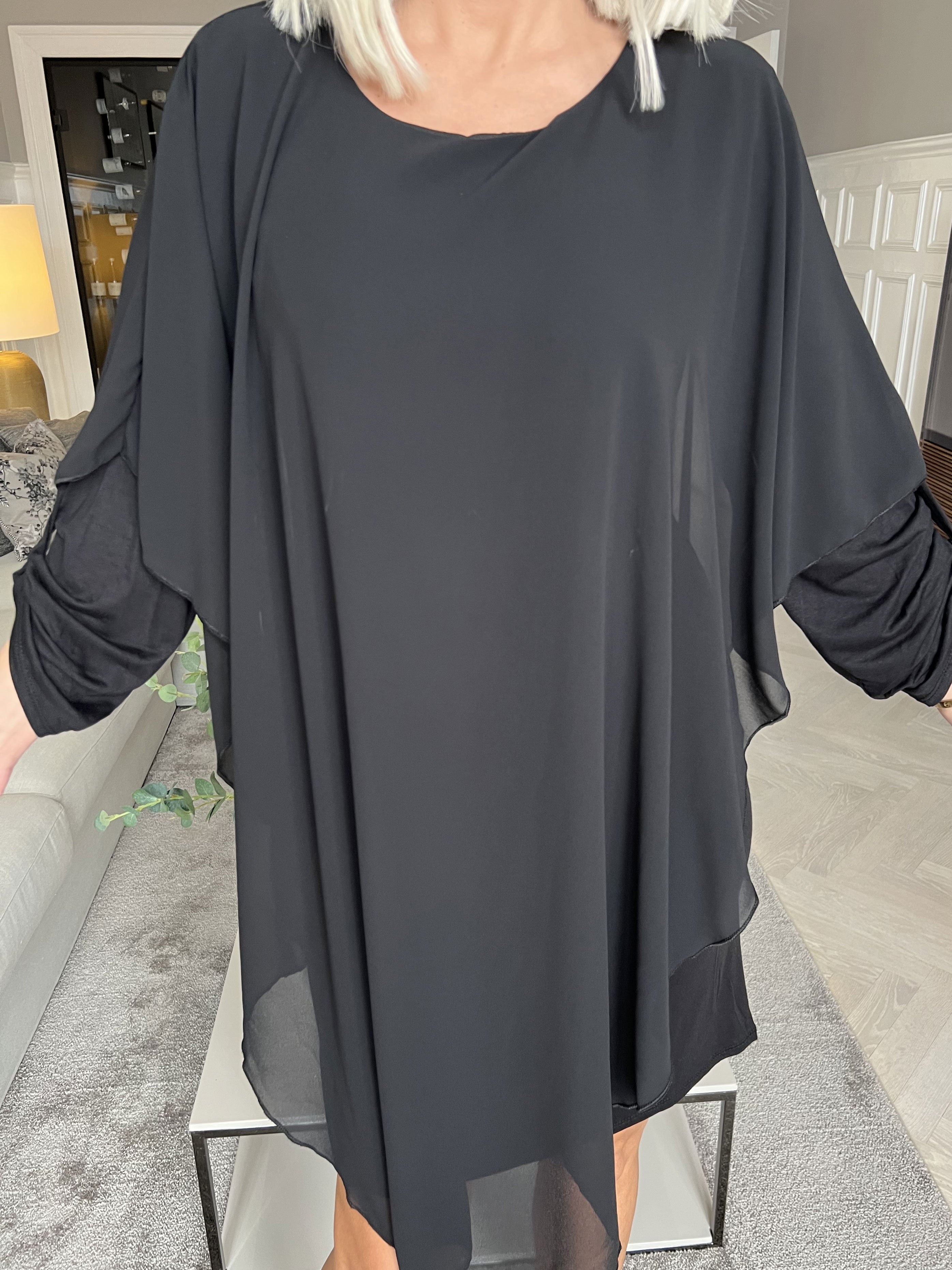 Kenya long sleeve - Tunikaklänning med chiffonglager - Taupe